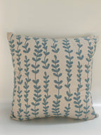 Botanical Blue Leaf Cushion