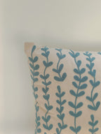 Botanical Blue Leaf Cushion