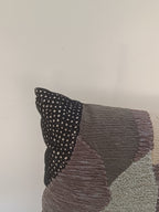 Abstract Textured Cushion – 30x51 cm | Earth-Tone Embroidered Pillow