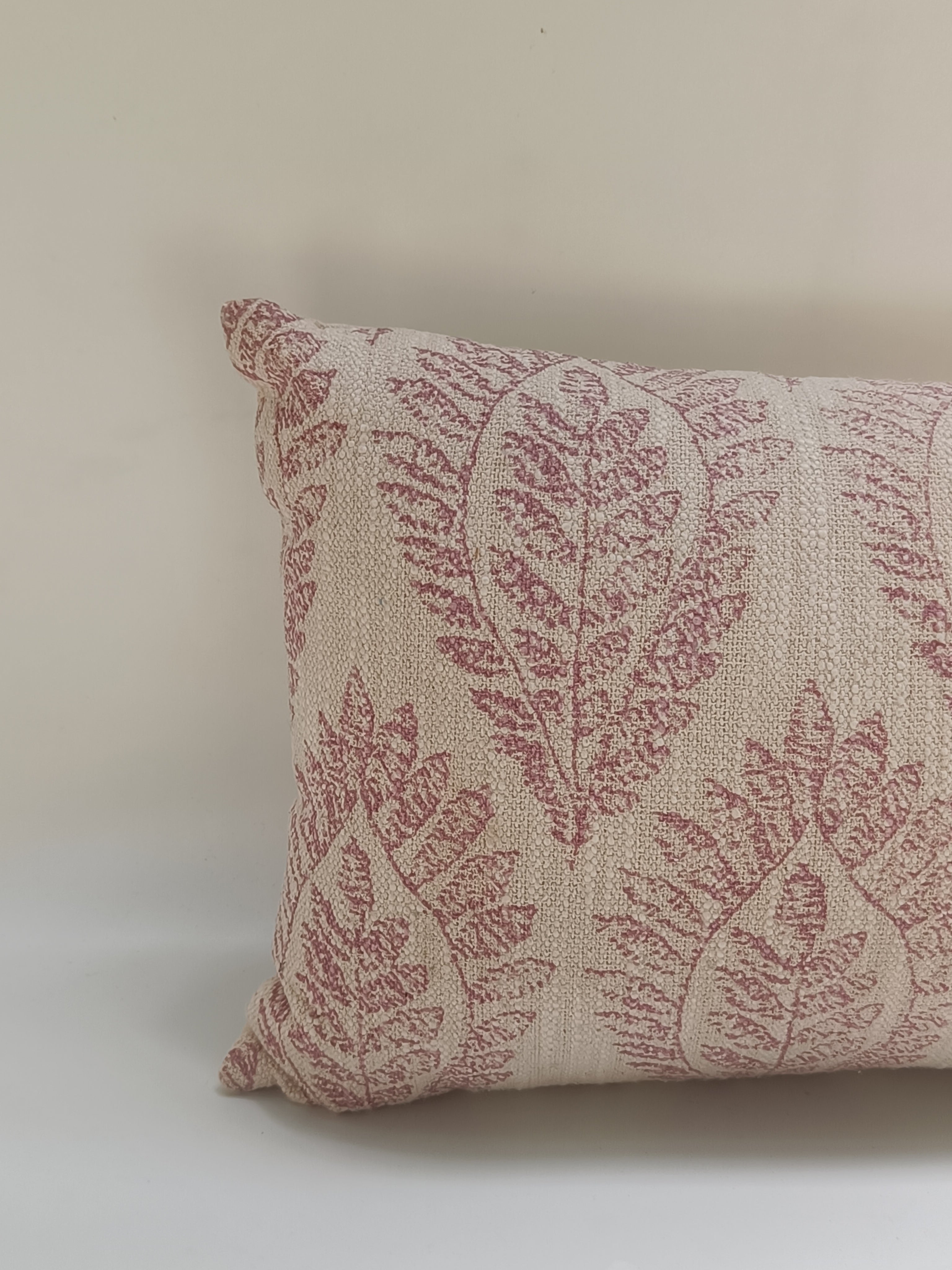Botanical Block Print Cushion – Handcrafted Elegance