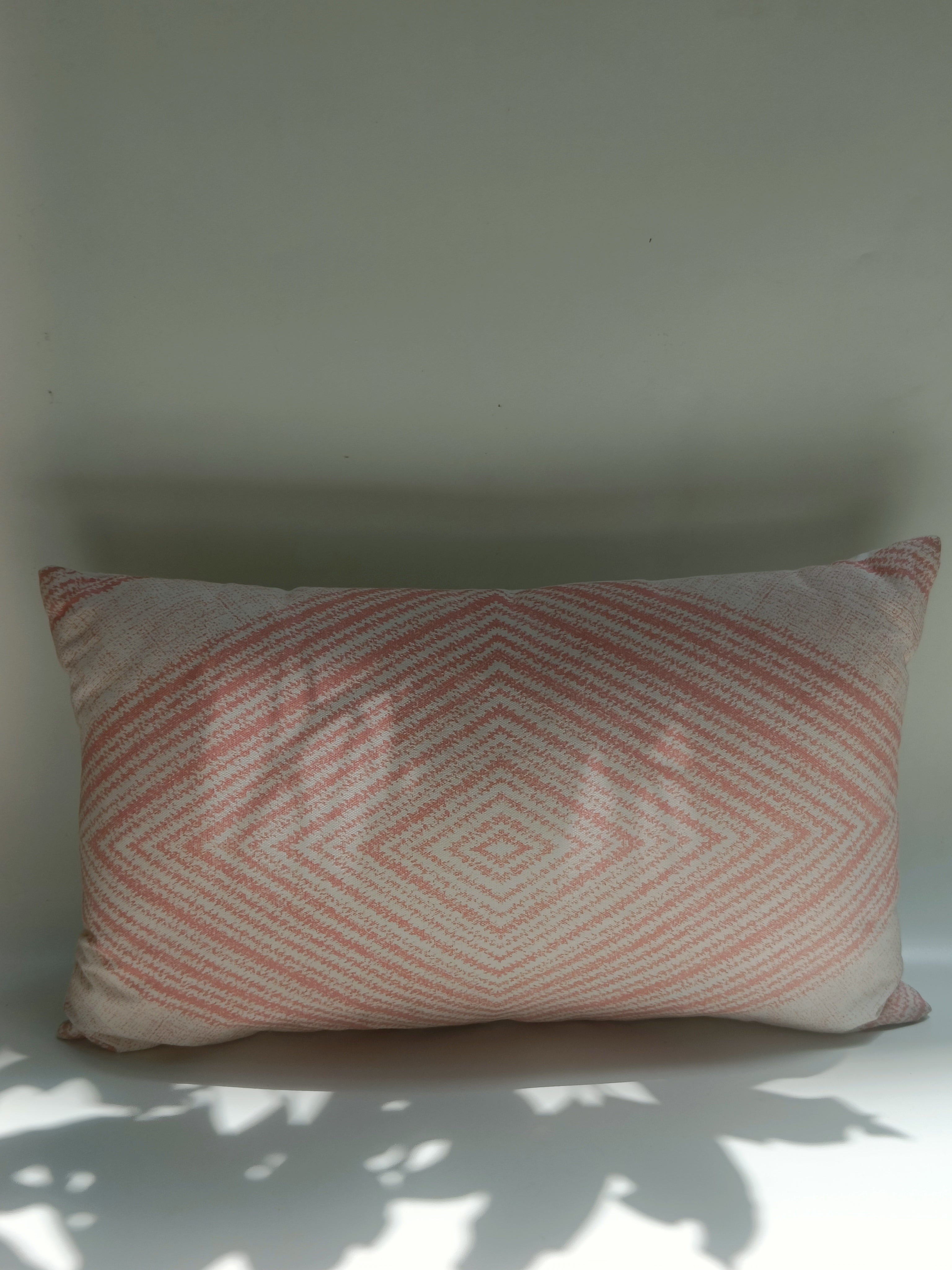 Blush Diamond Weave Cushion – 50.8 x 30.5 cm | Handwoven Elegance