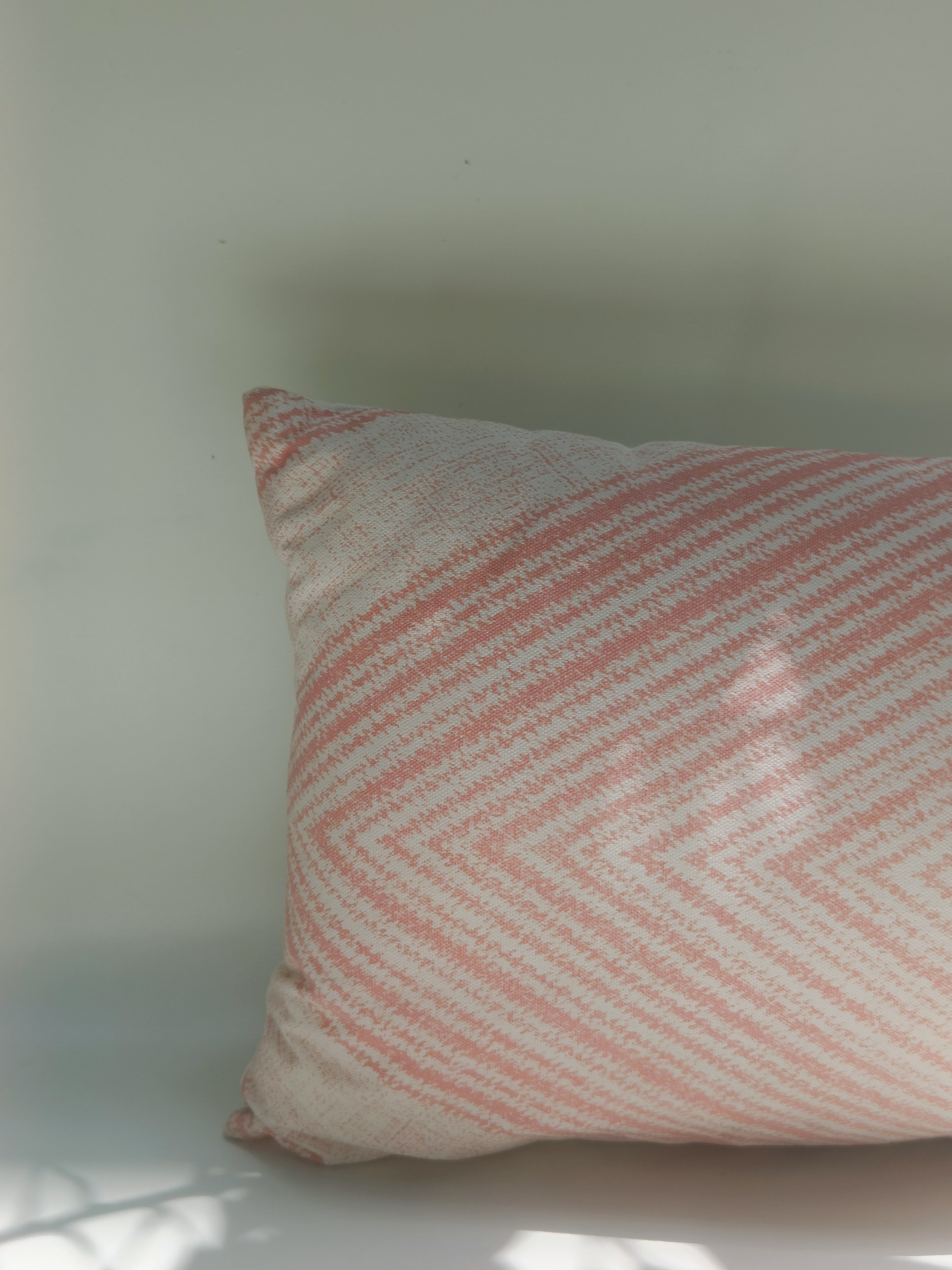 Blush Diamond Weave Cushion – 50.8 x 30.5 cm | Handwoven Elegance