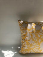 Golden Bloom Cushion – 40.6 x 40.6 cm | Floral Pattern