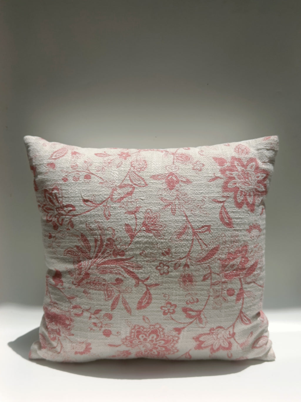 Rose Blossom Floral Cushion – 40.6 x 40.6 cm | Soft Textured Fabric