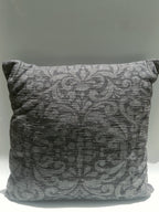 Elegant Charcoal Brocade Cushion