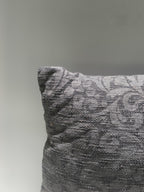Elegant Charcoal Brocade Cushion