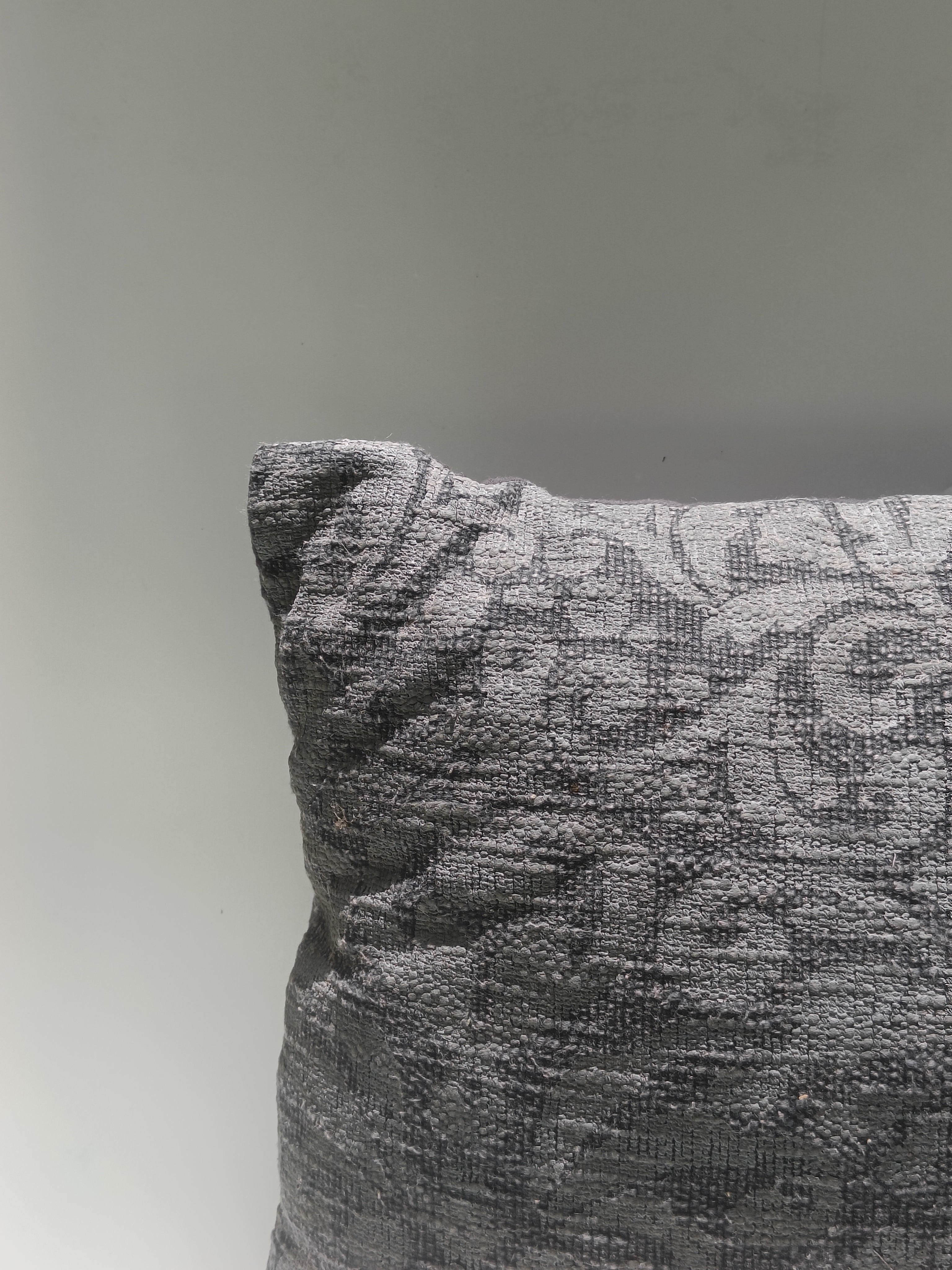 Elegant Charcoal Brocade Cushion – 50.8 x 50.8 cm | Textured Jacquard