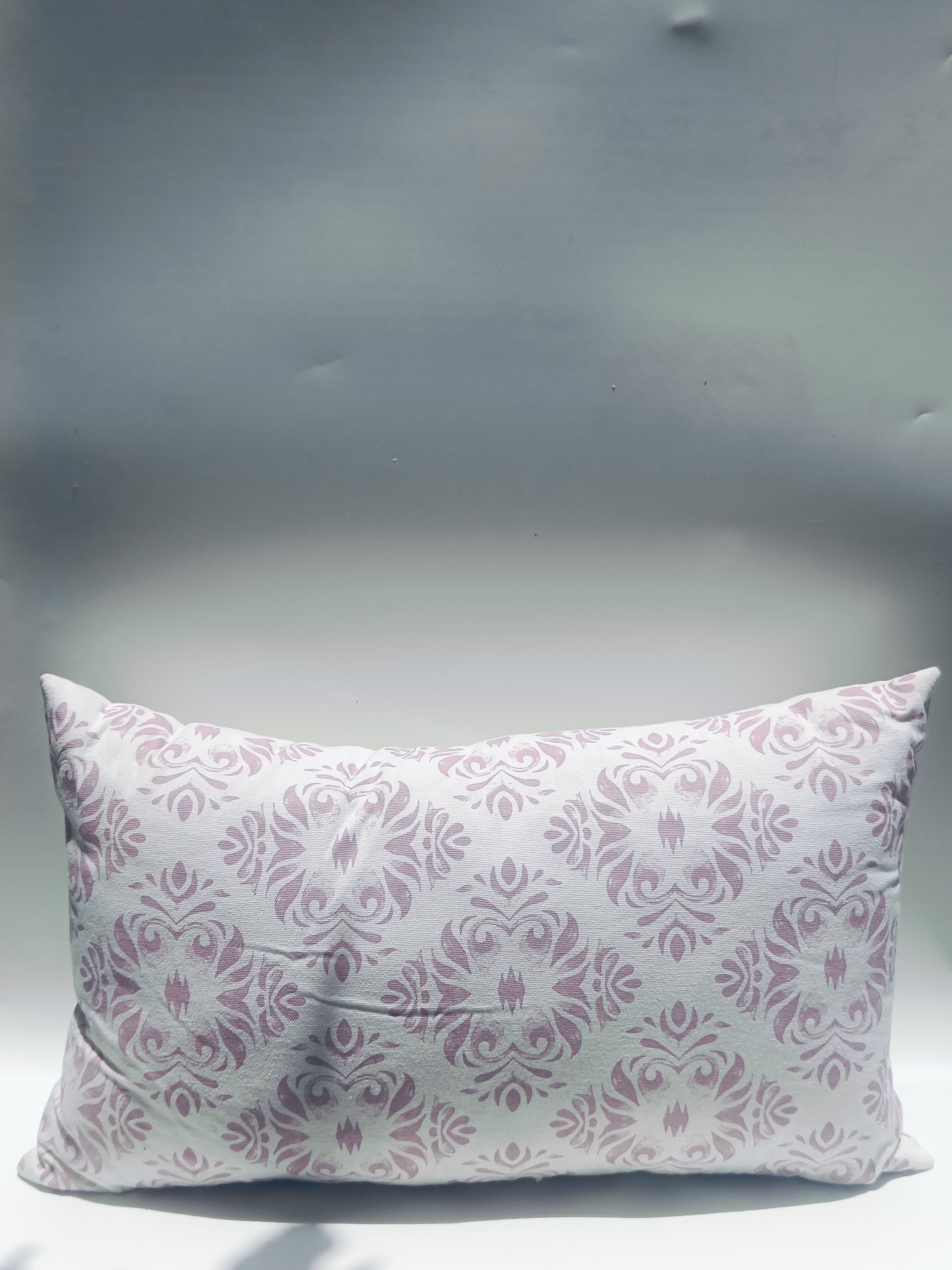 Pastel Pink Damask Print Cushion – Soft Cotton Blend