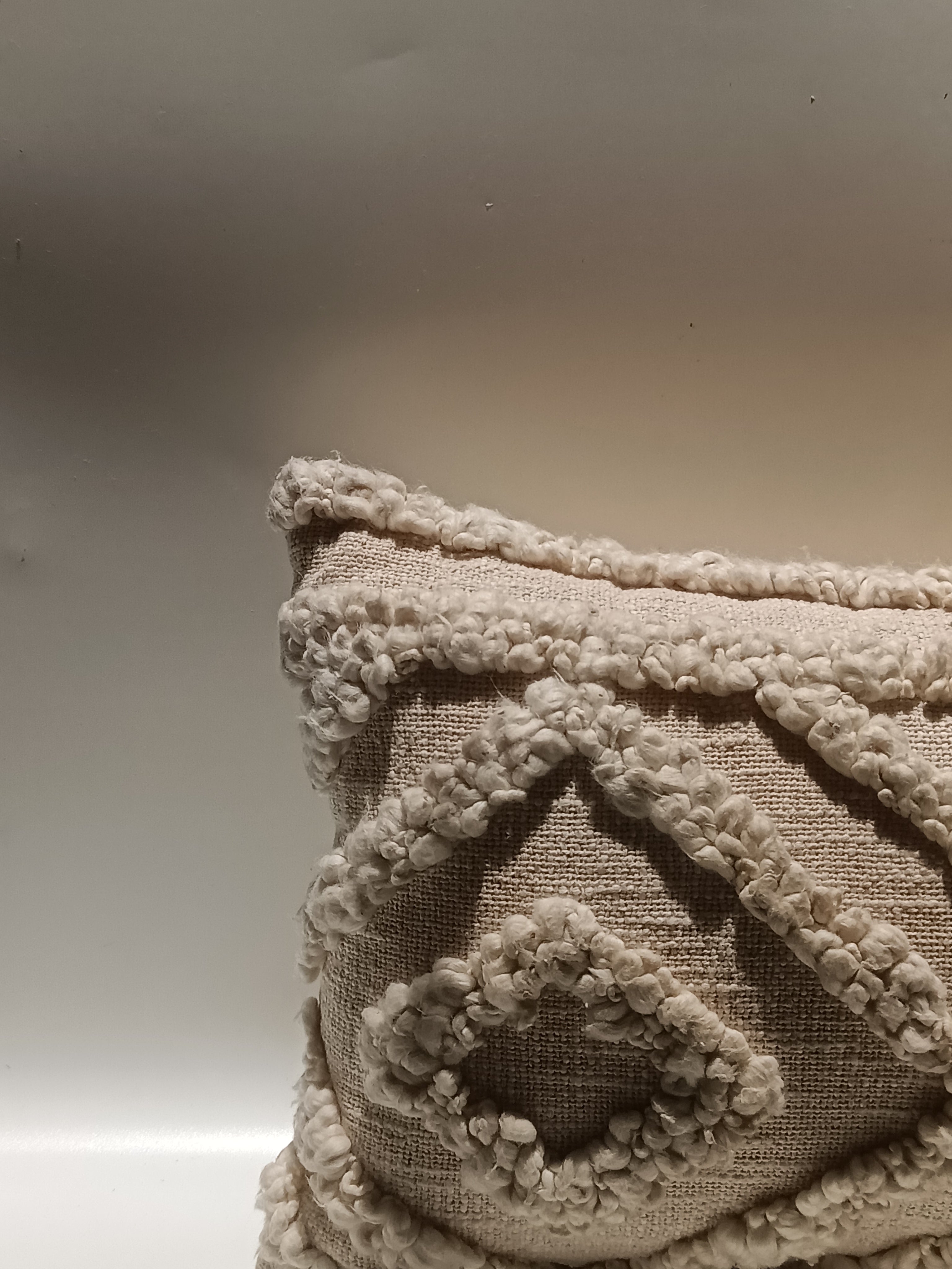 Boho Textured Lumbar Cushion – Handcrafted Tufted Accent Pillow