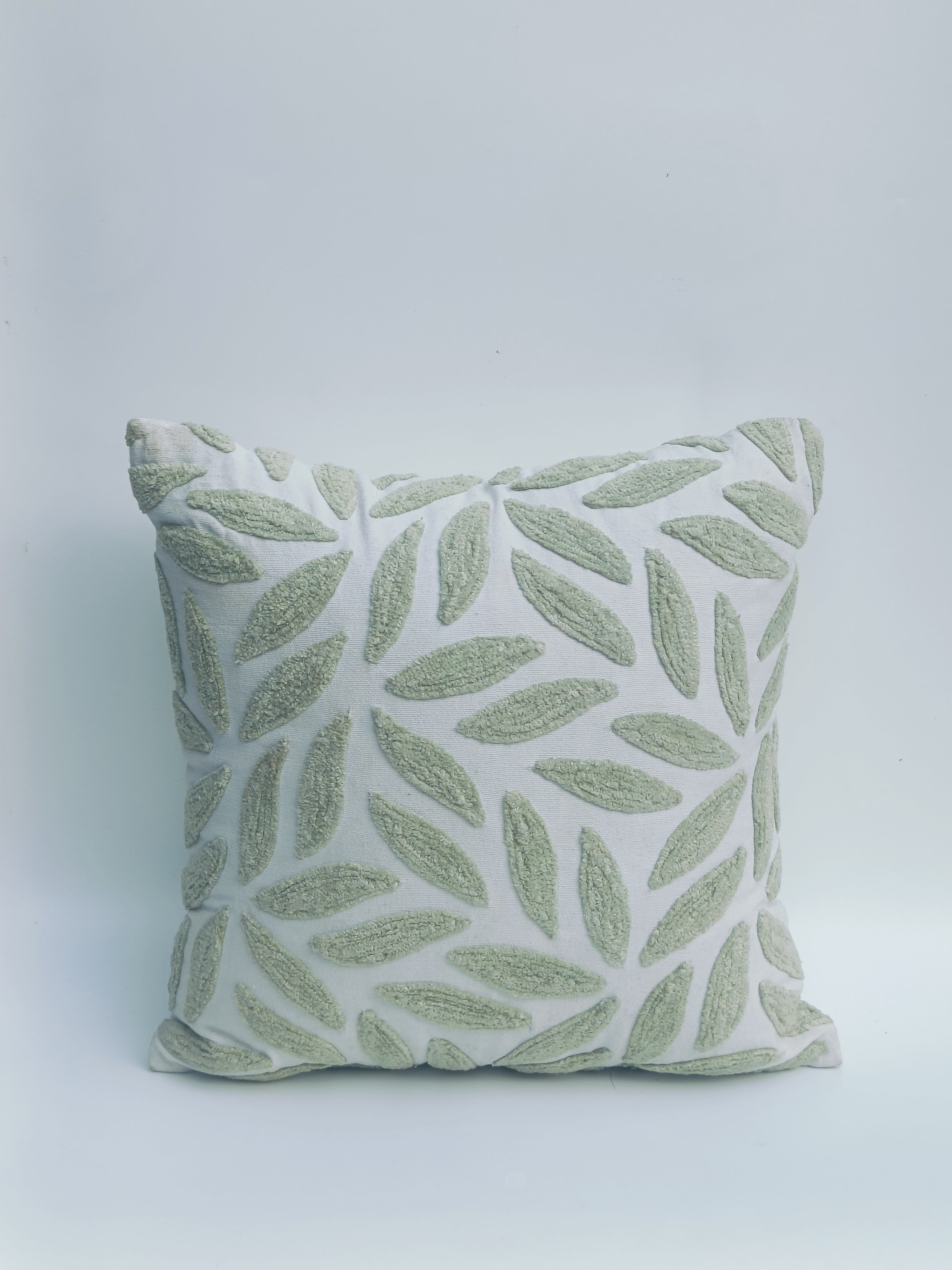 Textured Green Leaf Cushion – Contemporary Botanical Design