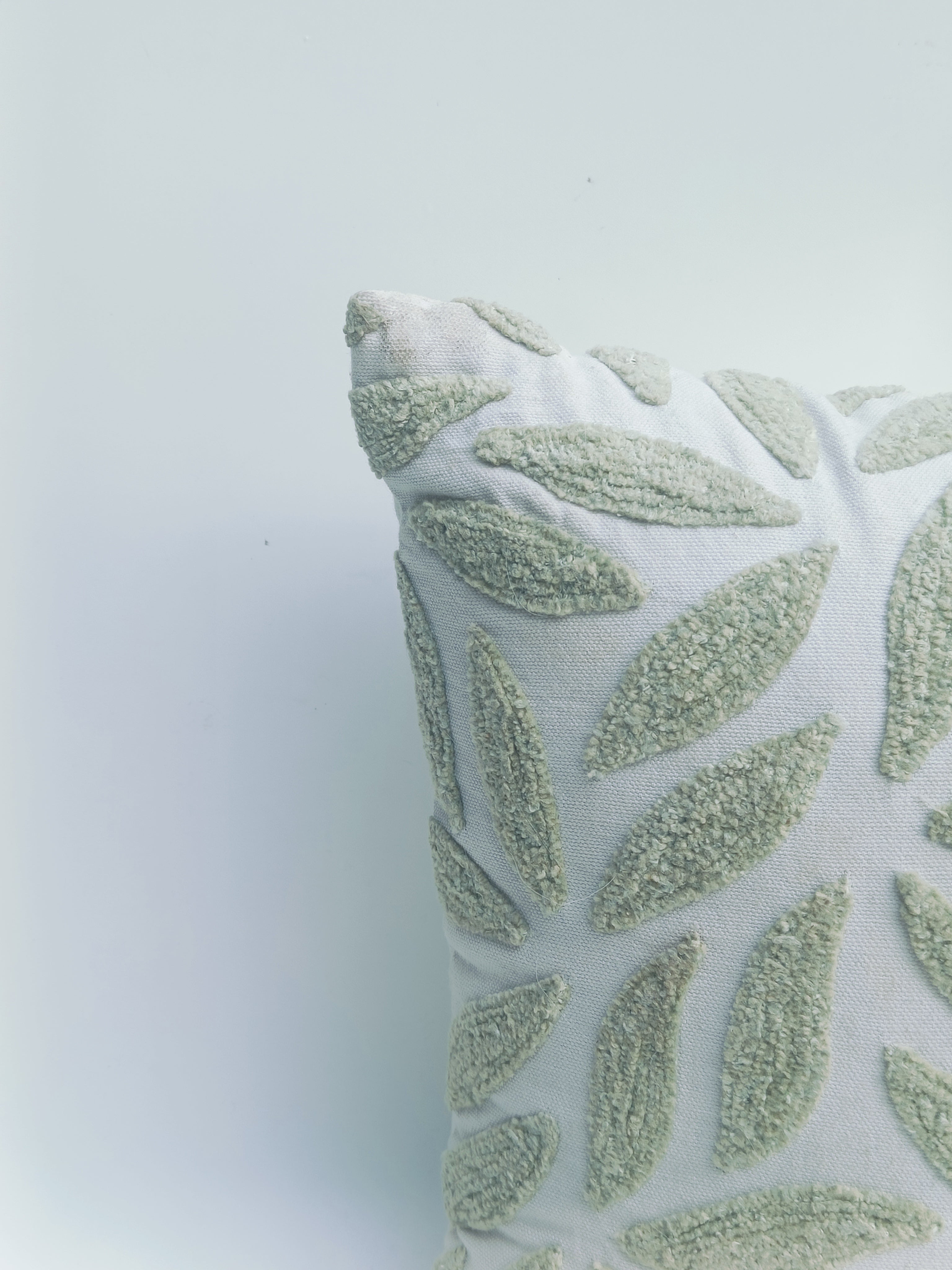 Textured Green Leaf Cushion – Contemporary Botanical Design