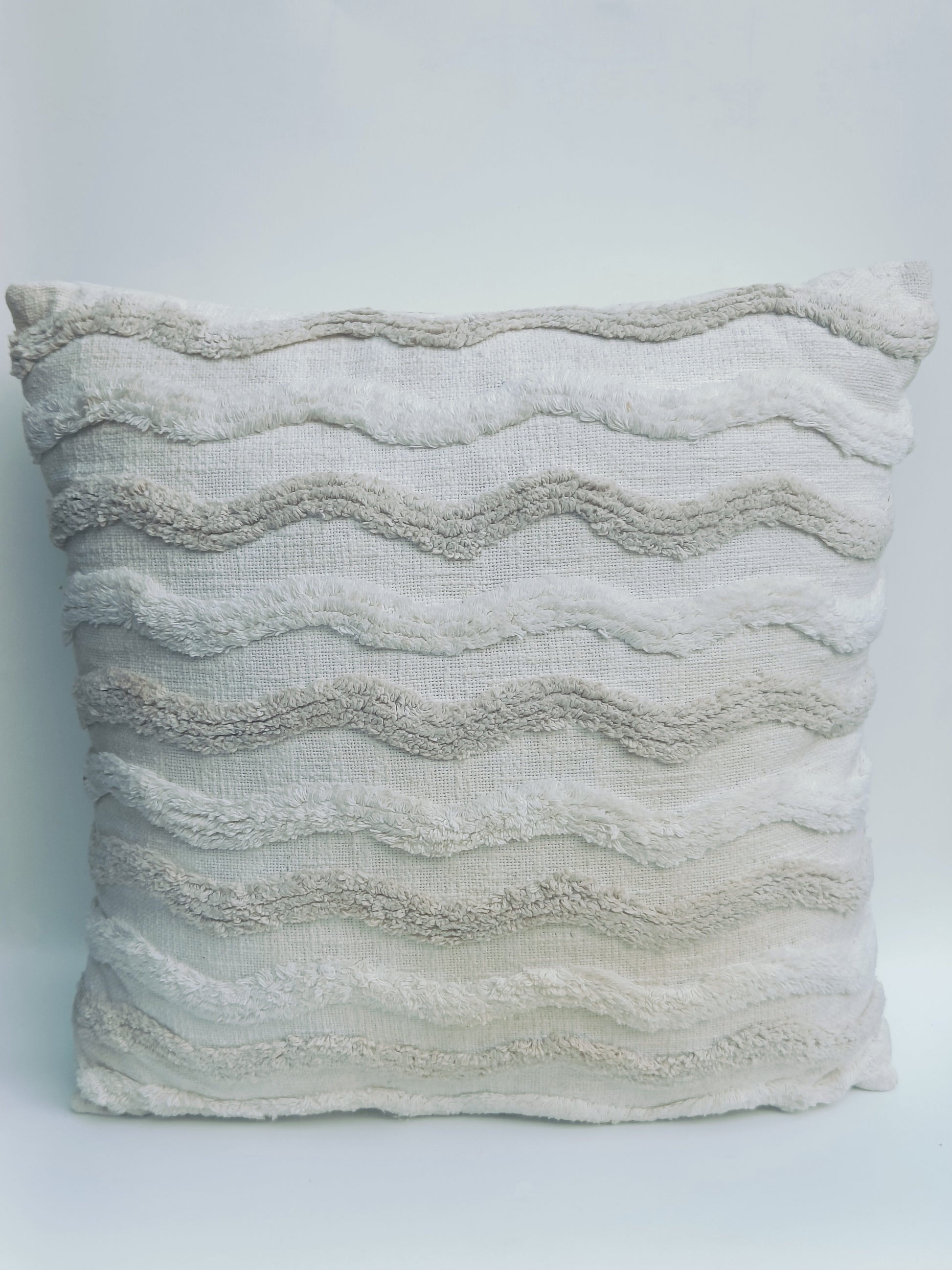 Wavy Textured Cushion in Neutral Tones