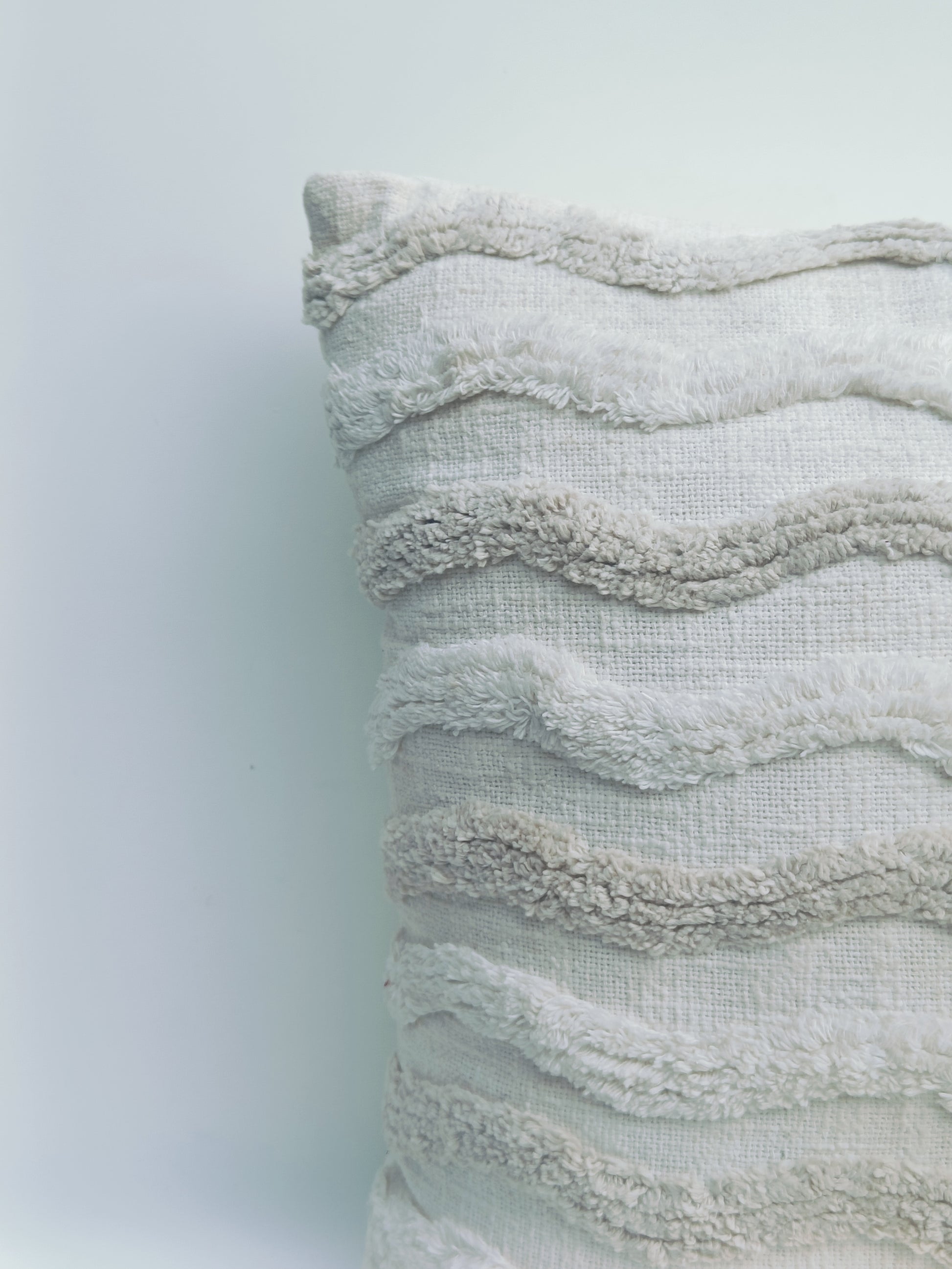 Wavy Textured Cushion in Neutral Tones