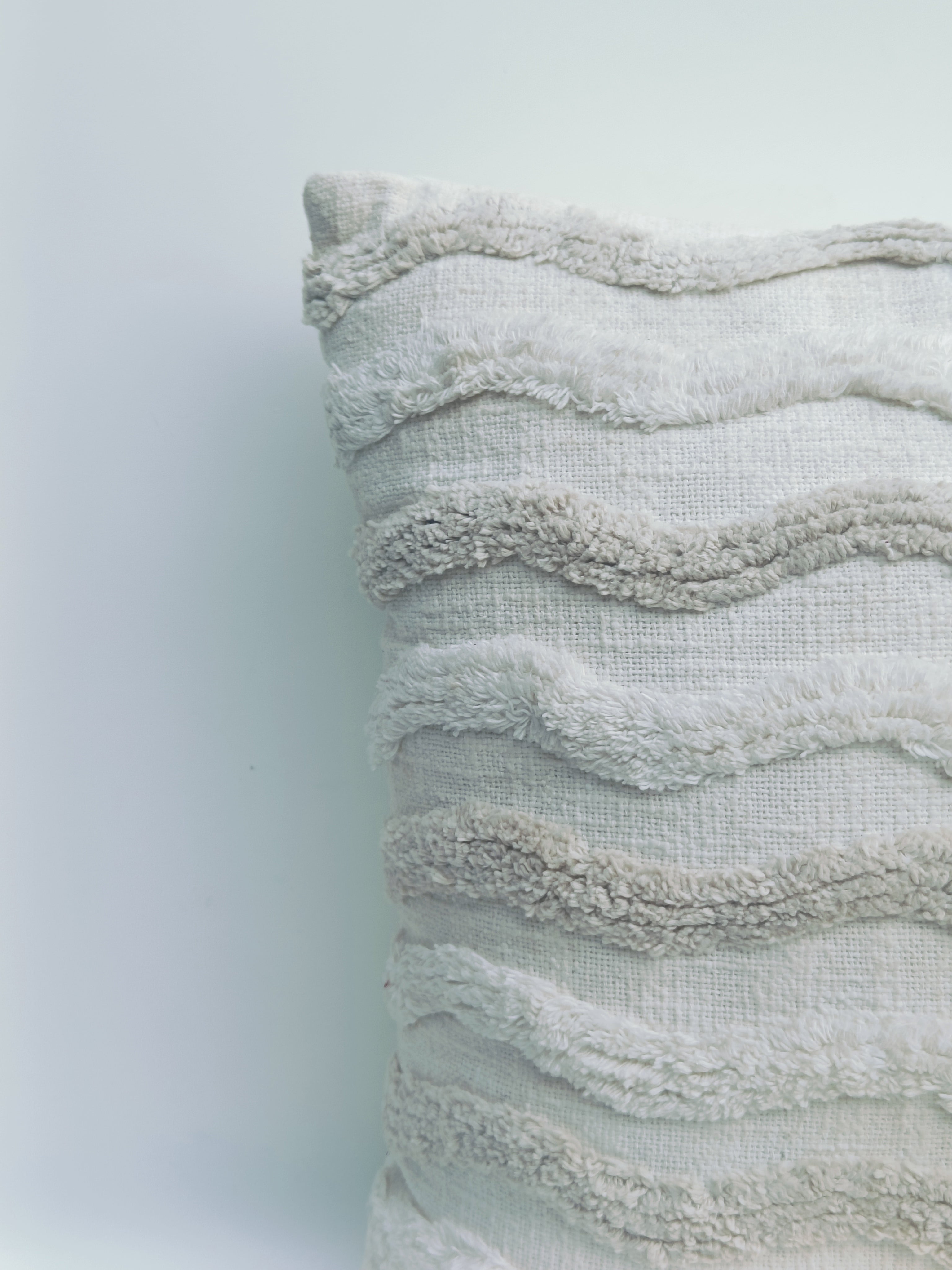 Wavy Textured Cushion in Neutral Tones