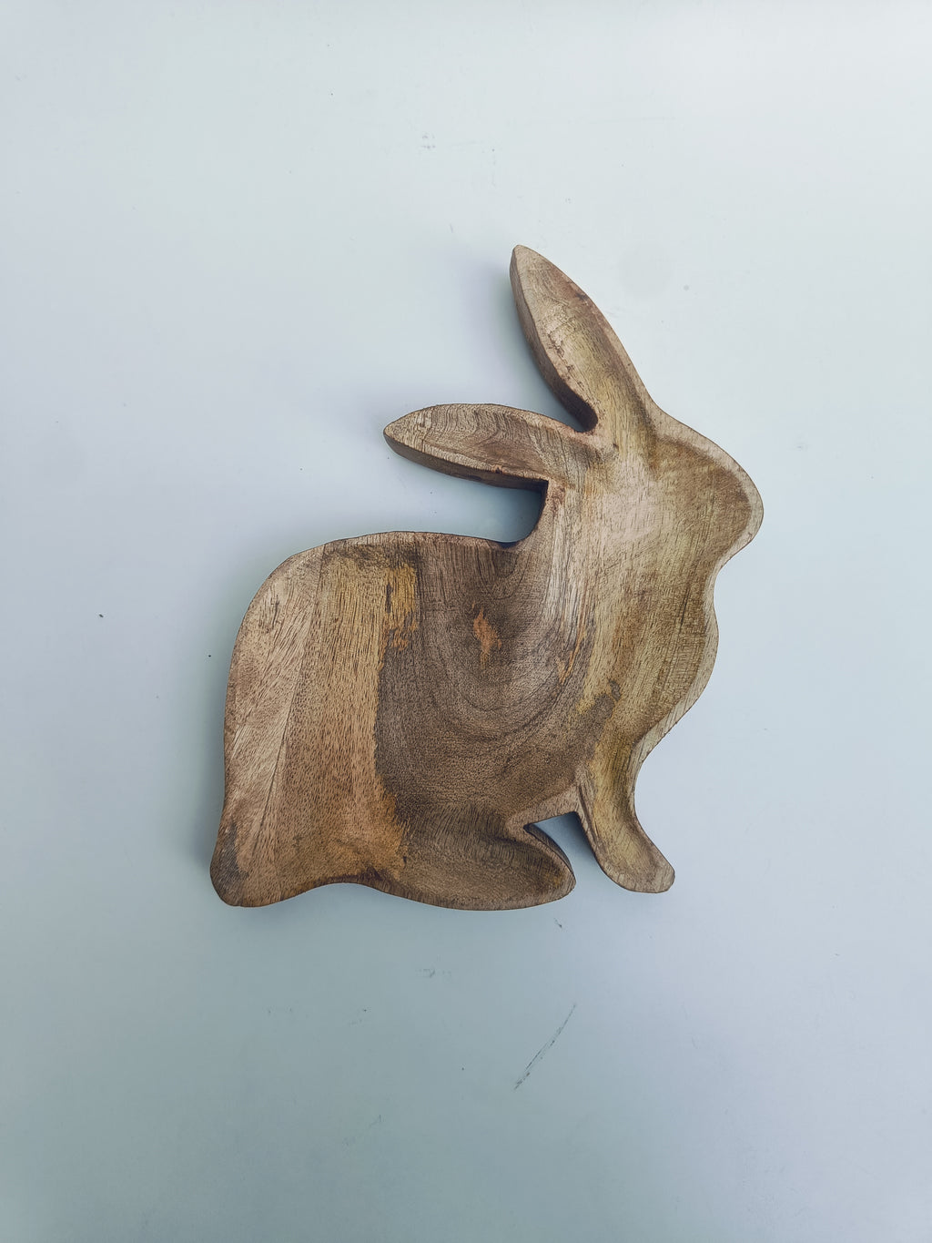 Handcrafted Wooden Bunny-Shaped Platter – 487g