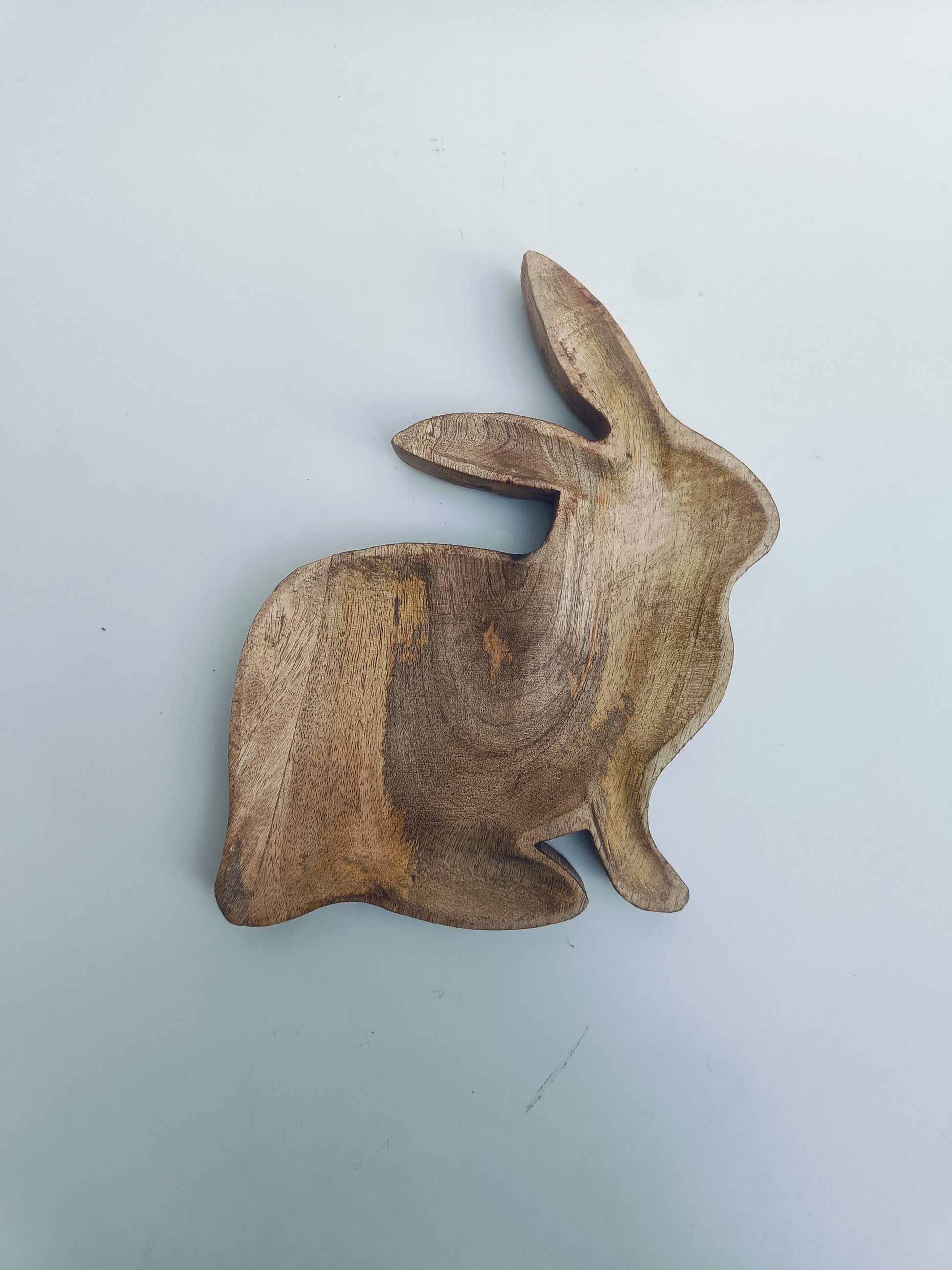 Handcrafted Wooden Bunny-Shaped Platter – 487g