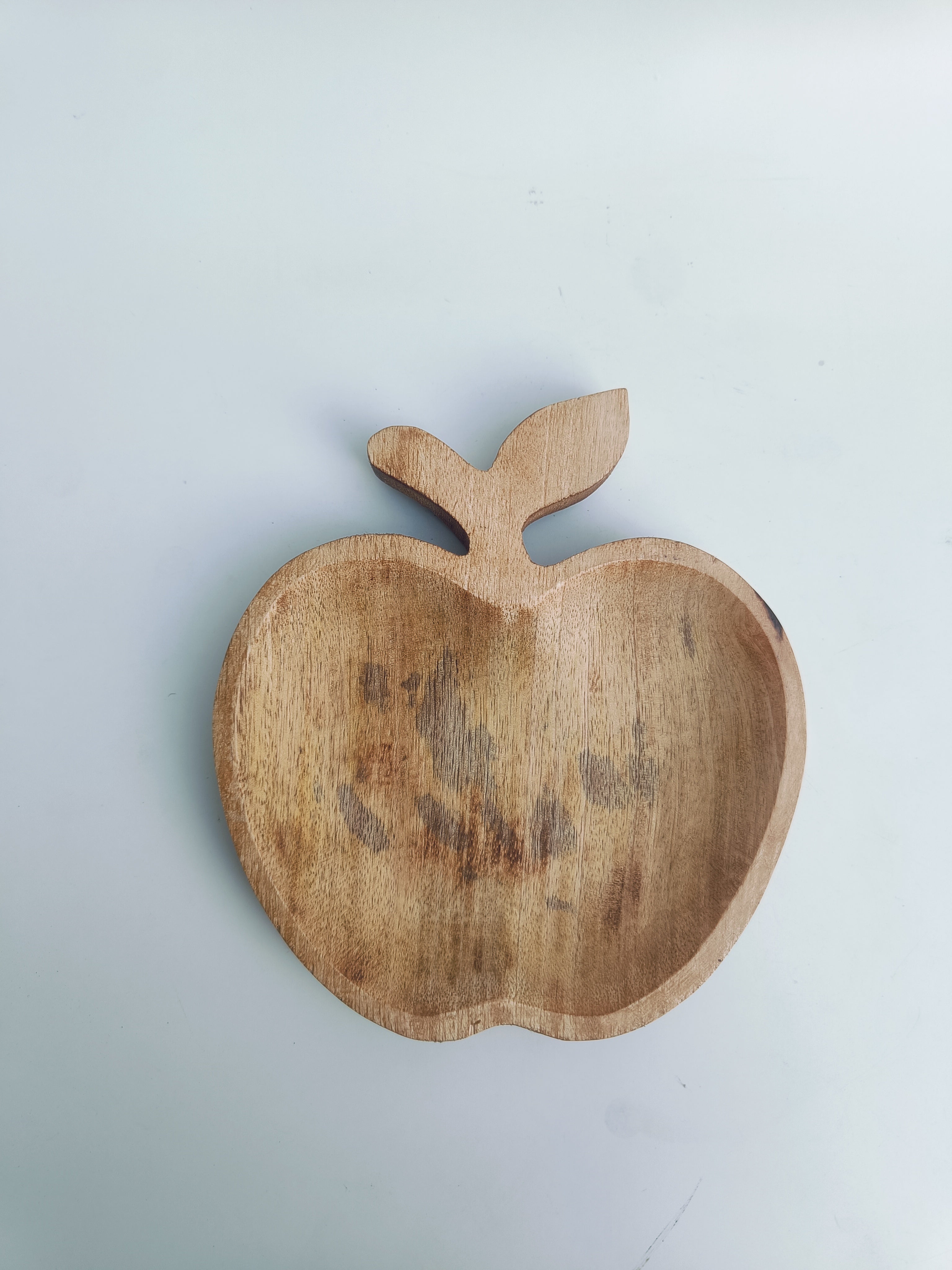 Apple-Shaped Wooden Serving Platter