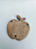 Apple-Shaped Wooden Serving Platter