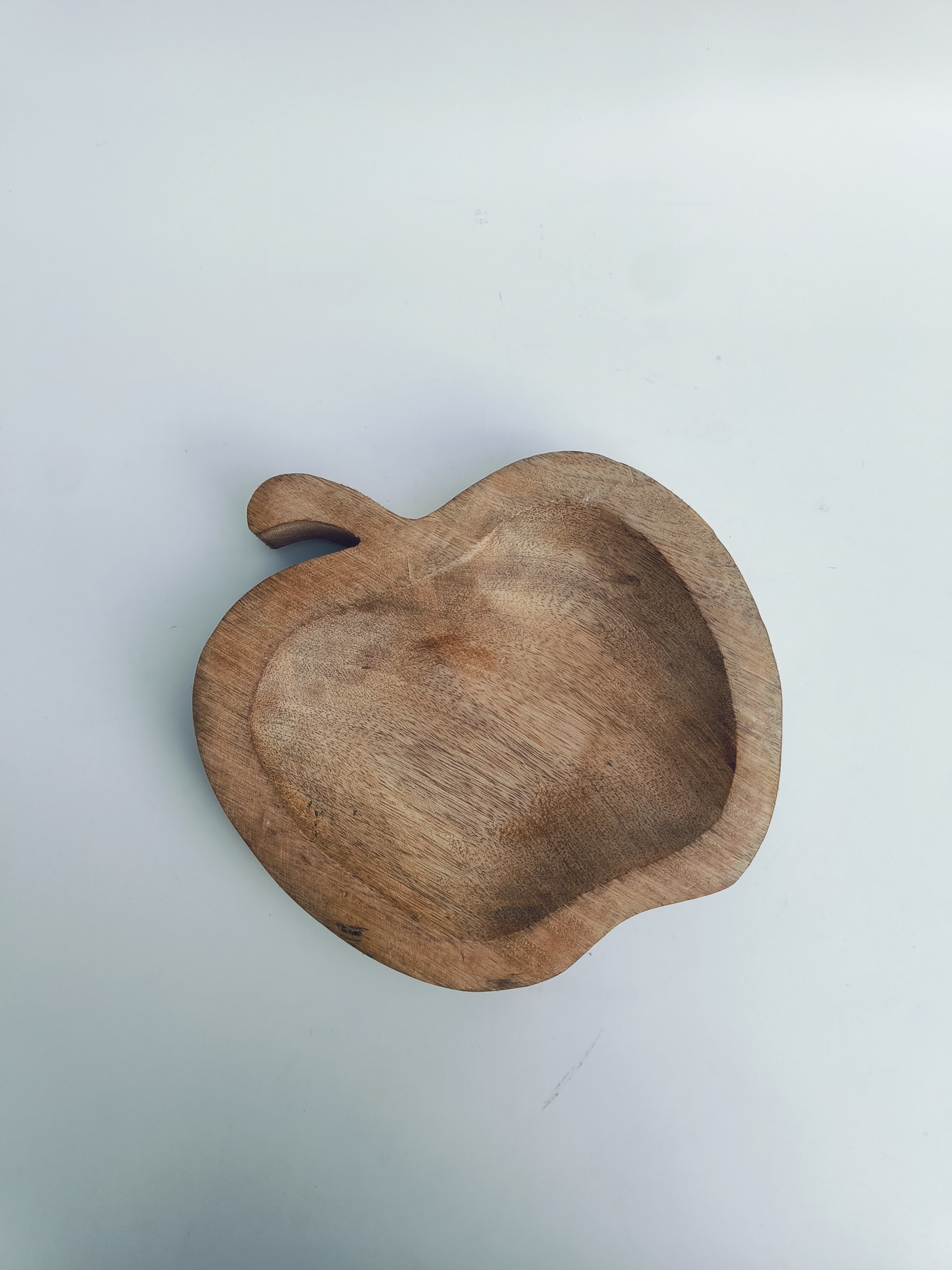 Apple-Shaped Wooden Serving Platter