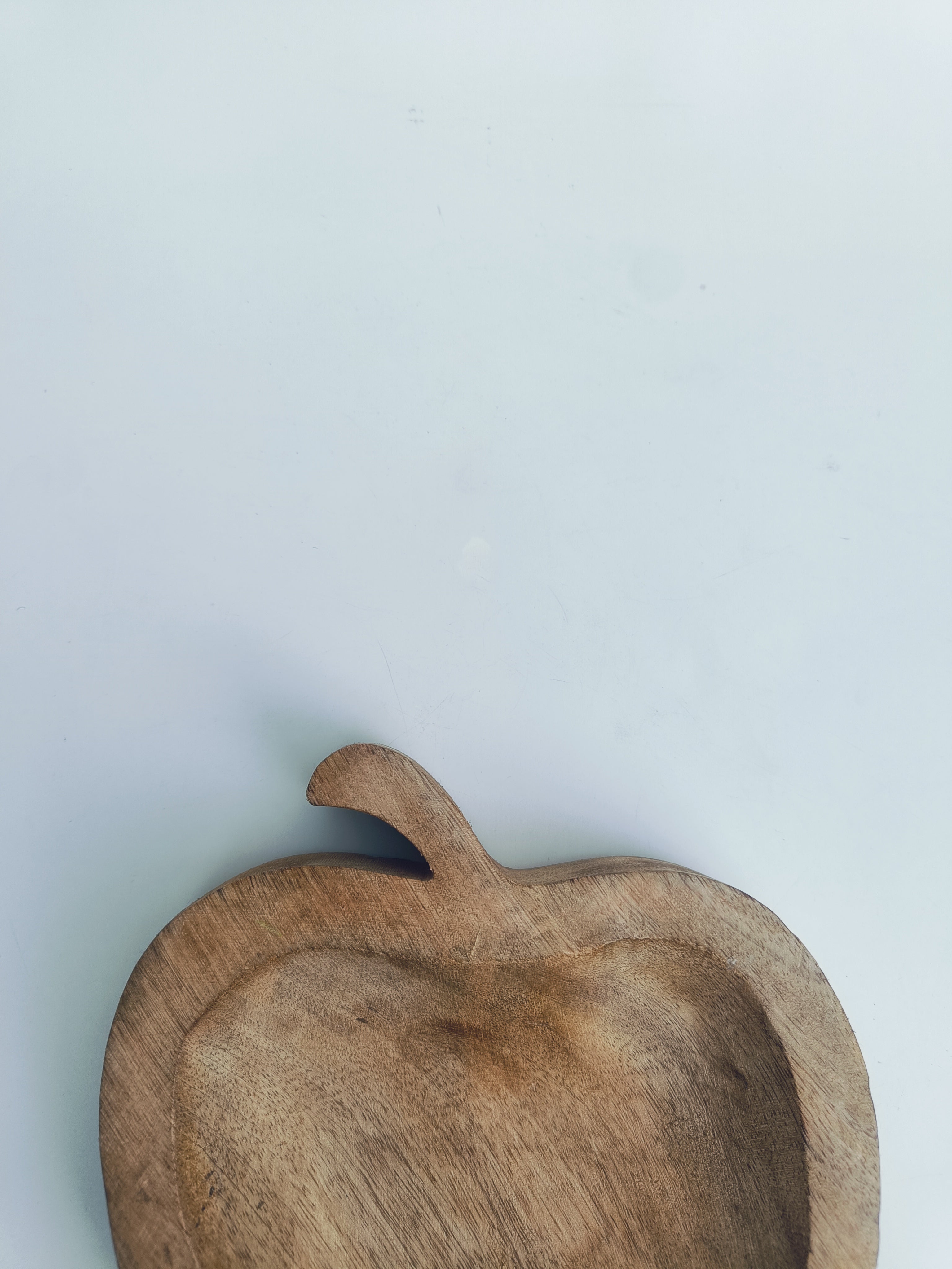 Apple-Shaped Wooden Serving Platter