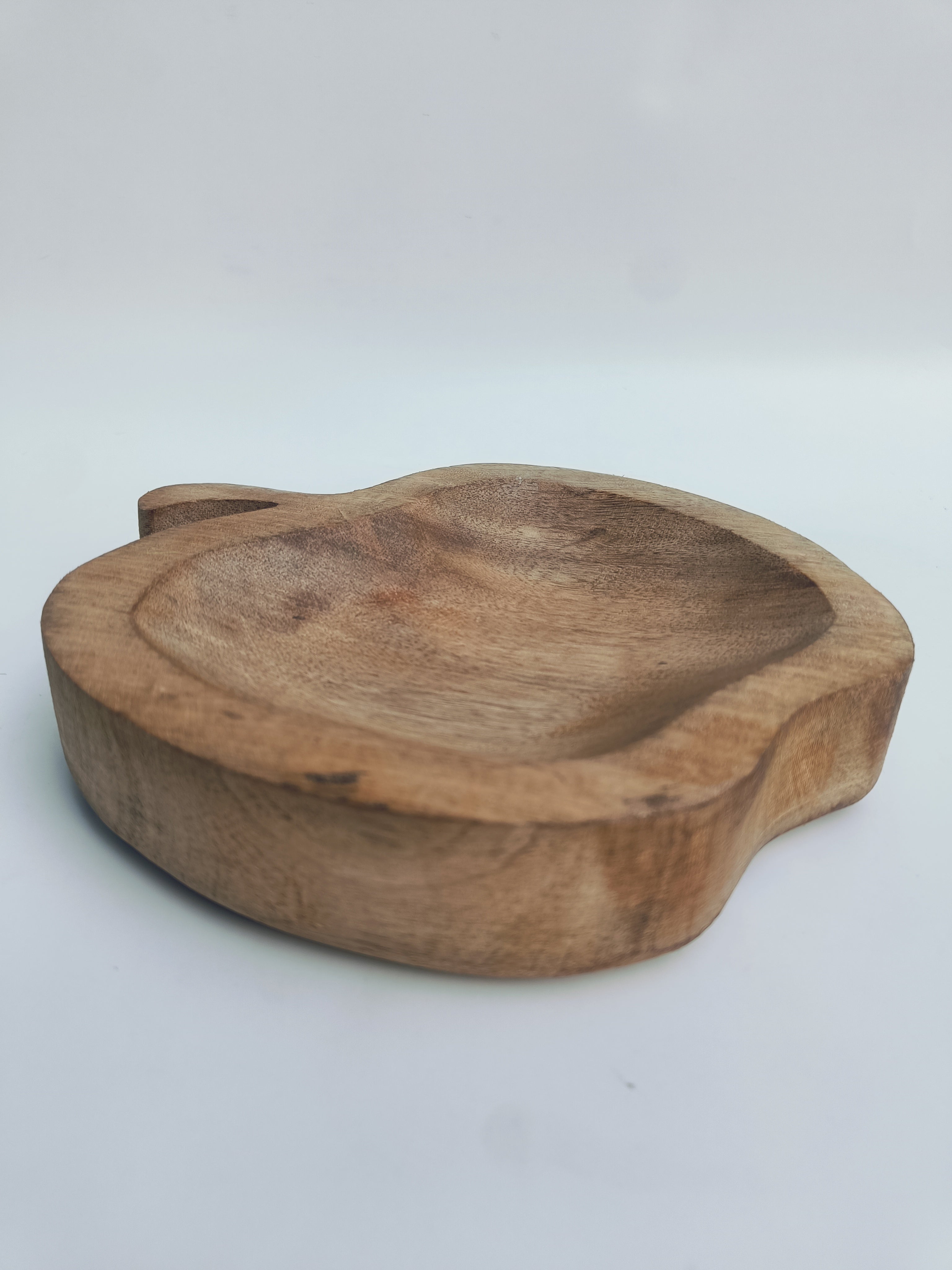 Apple-Shaped Wooden Serving Platter