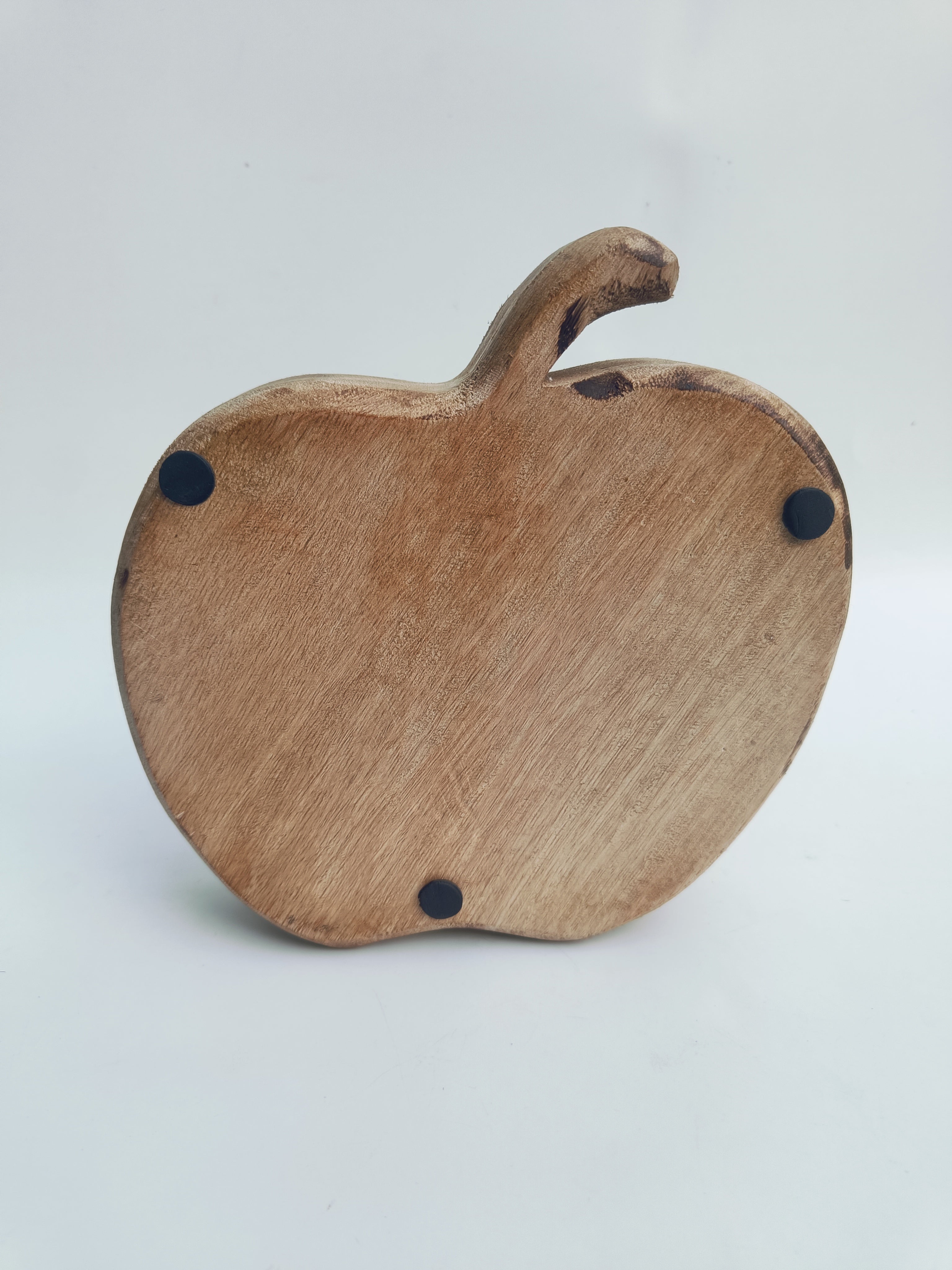 Apple-Shaped Wooden Serving Platter