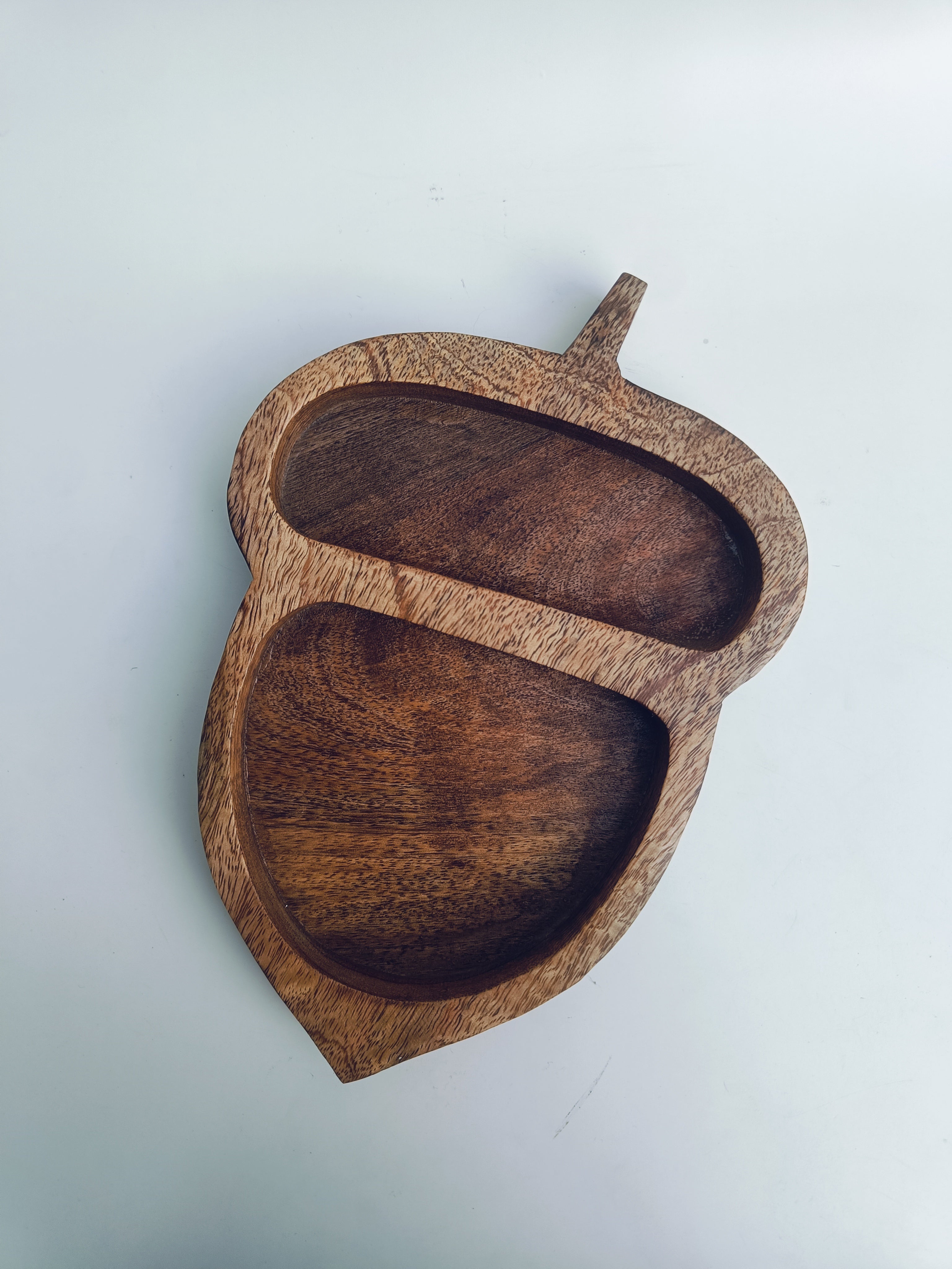 Acorn-Shaped Wooden Serving Platter