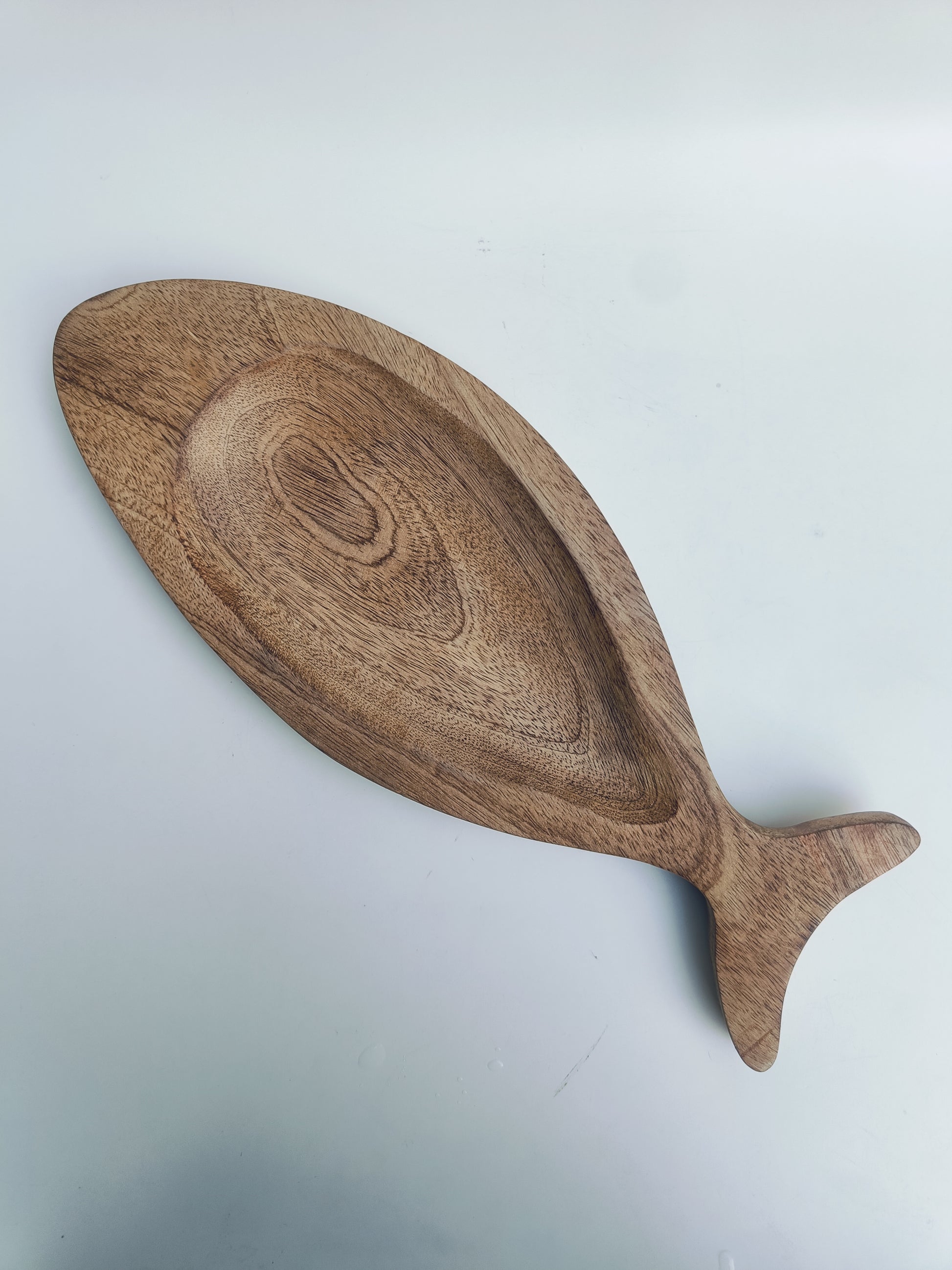 Fish-Shaped Wooden Serving Platter