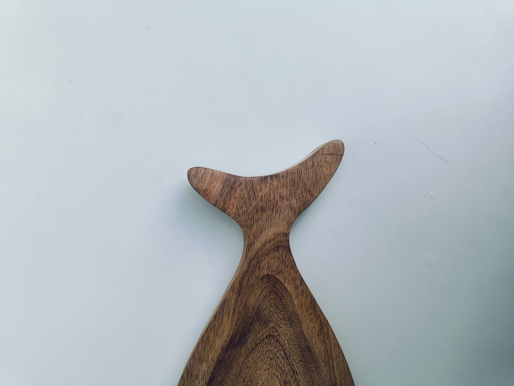 Fish-Shaped Wooden Serving Platter