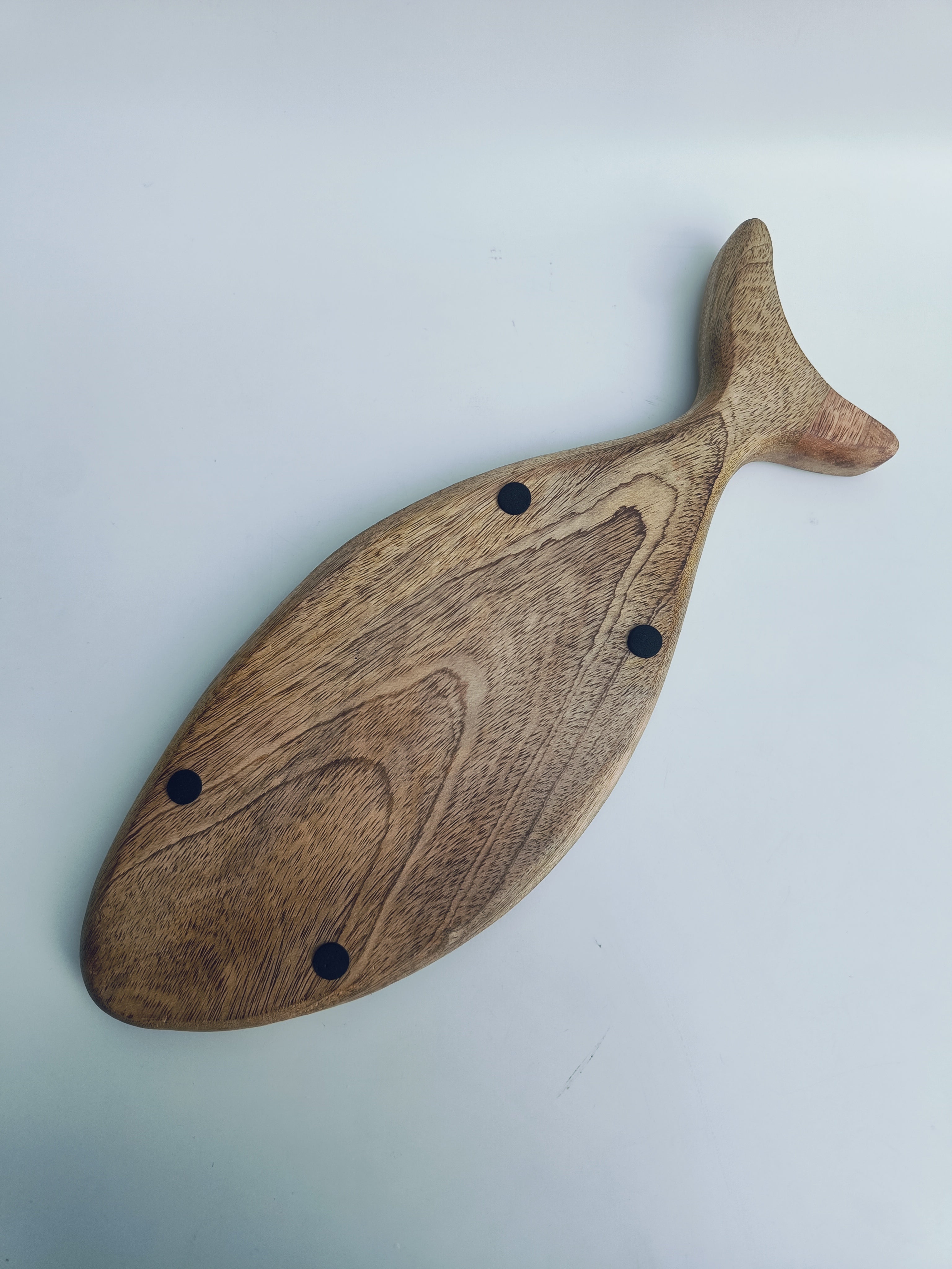 Fish-Shaped Wooden Serving Platter