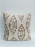 Beige Textured Geometric Cushion