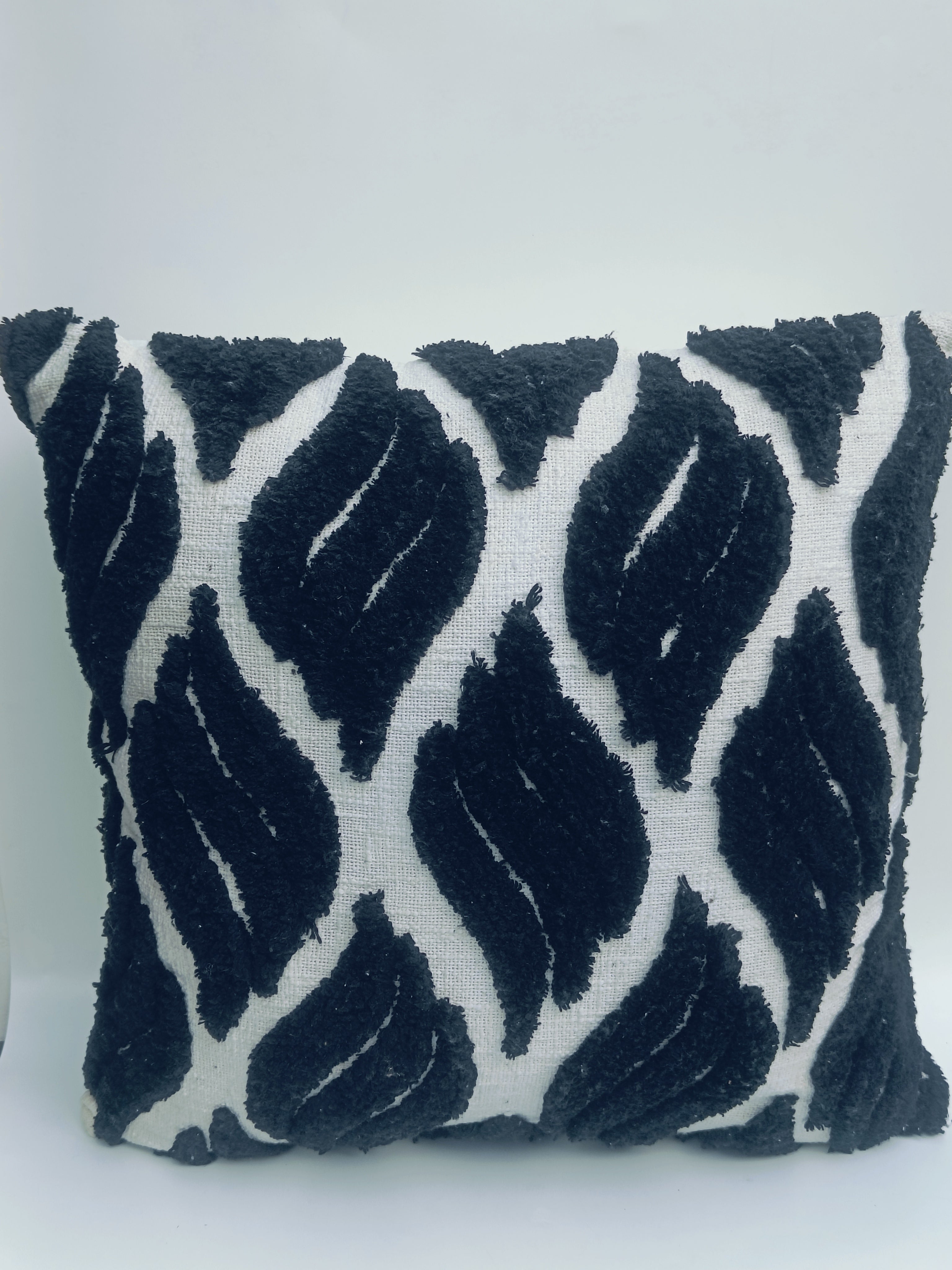 Navy Blue & White Textured Cushion