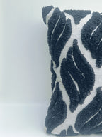 Navy Blue & White Textured Cushion