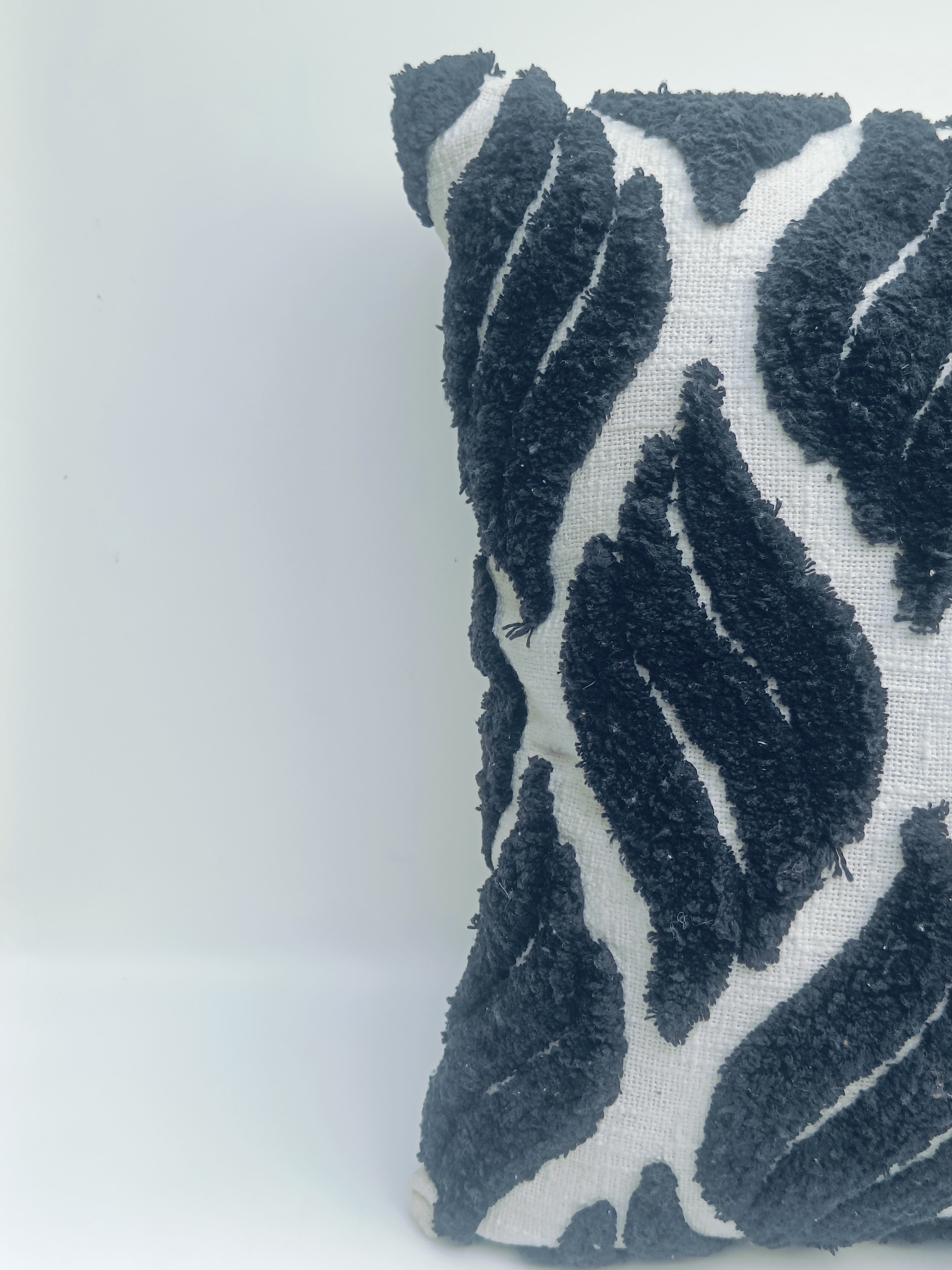 Navy Blue & White Textured Cushion