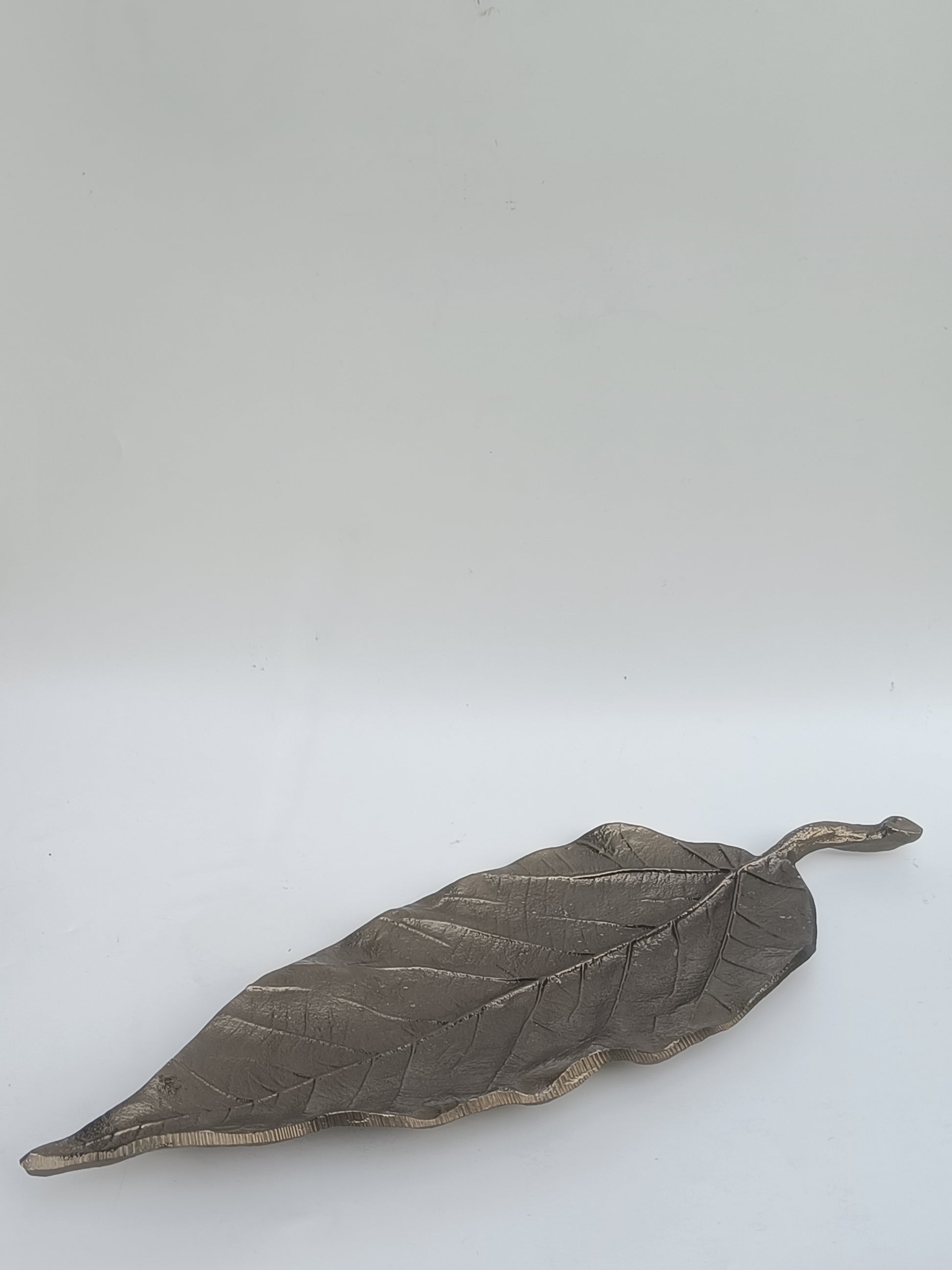 Oversized Antique Metal Leaf Platter