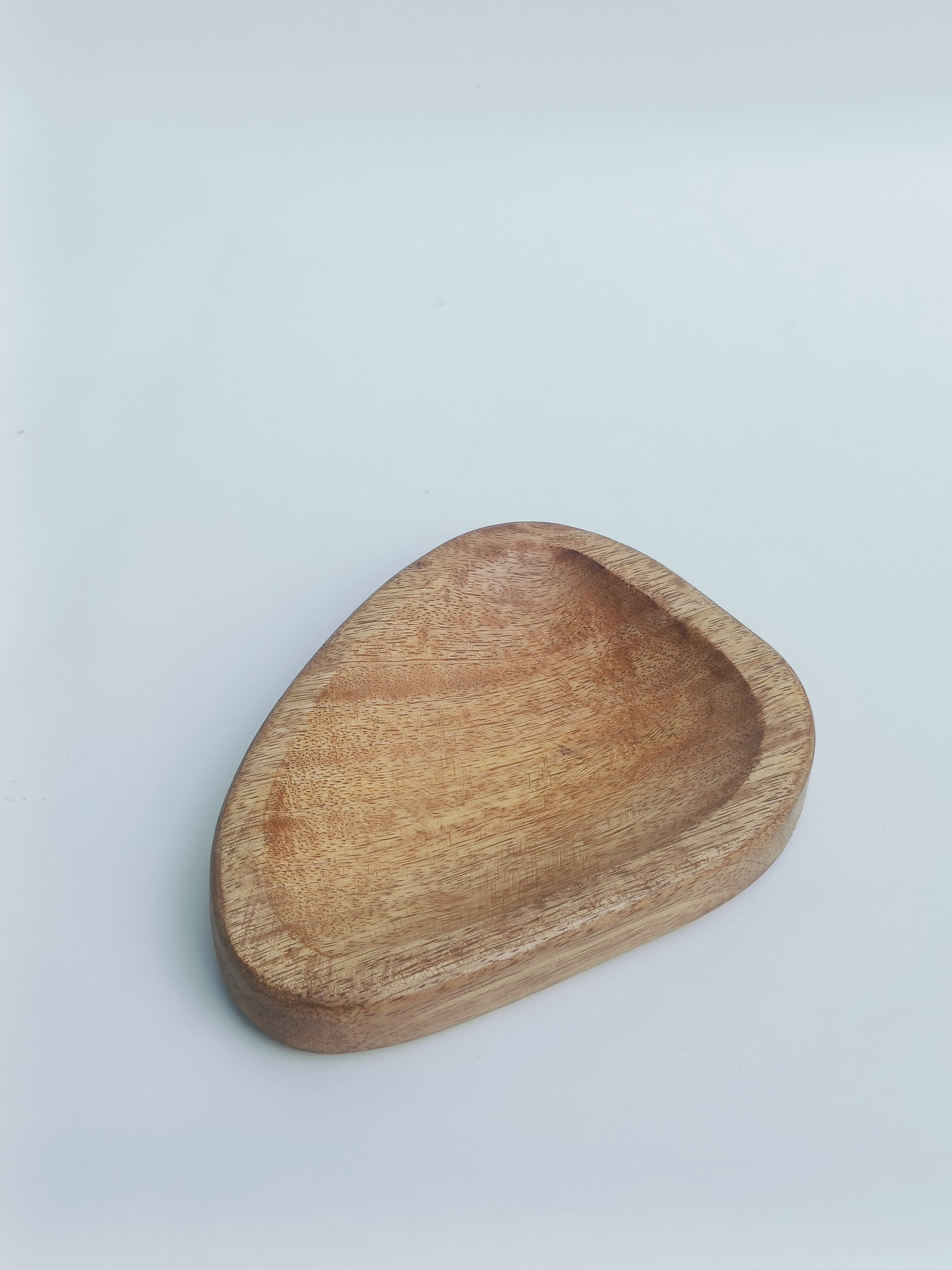 Organic Drop-Shaped Wooden Snack Bowl