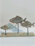 Rustic Trio Fish Sculpture
