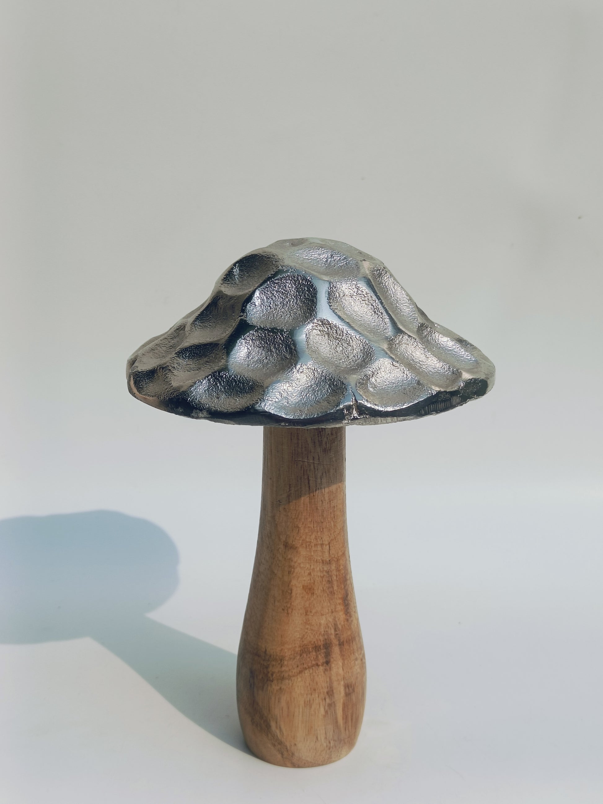 Textured Silver Cap Wooden Mushroom