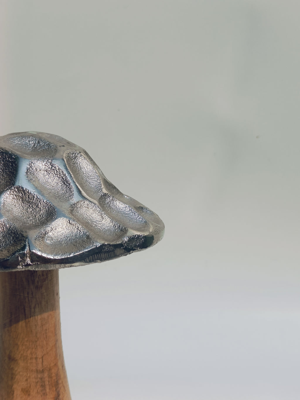 Textured Silver Cap Wooden Mushroom