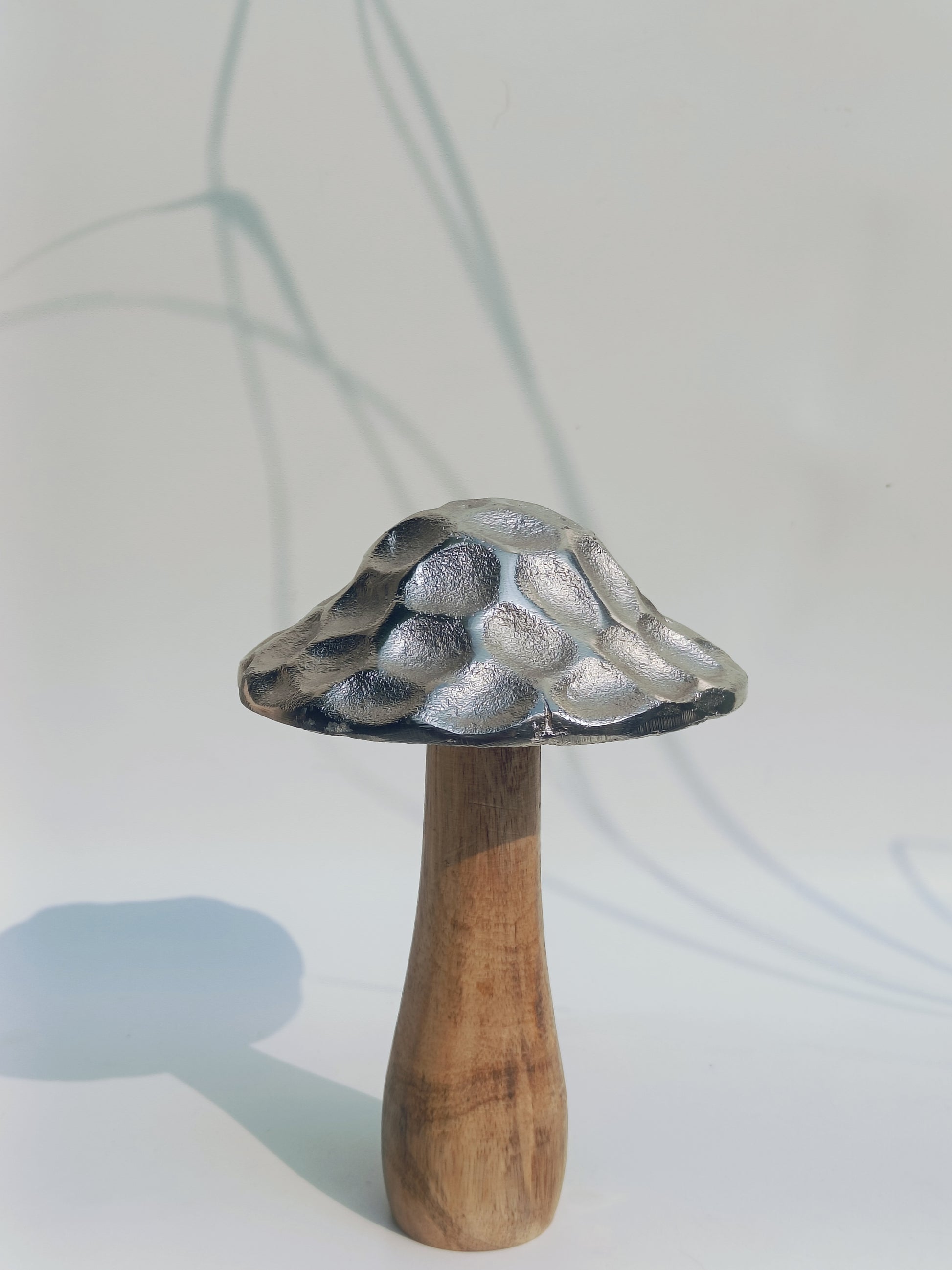 Textured Silver Cap Wooden Mushroom