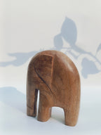 Hand-Carved Minimalist Elephant Sculpture