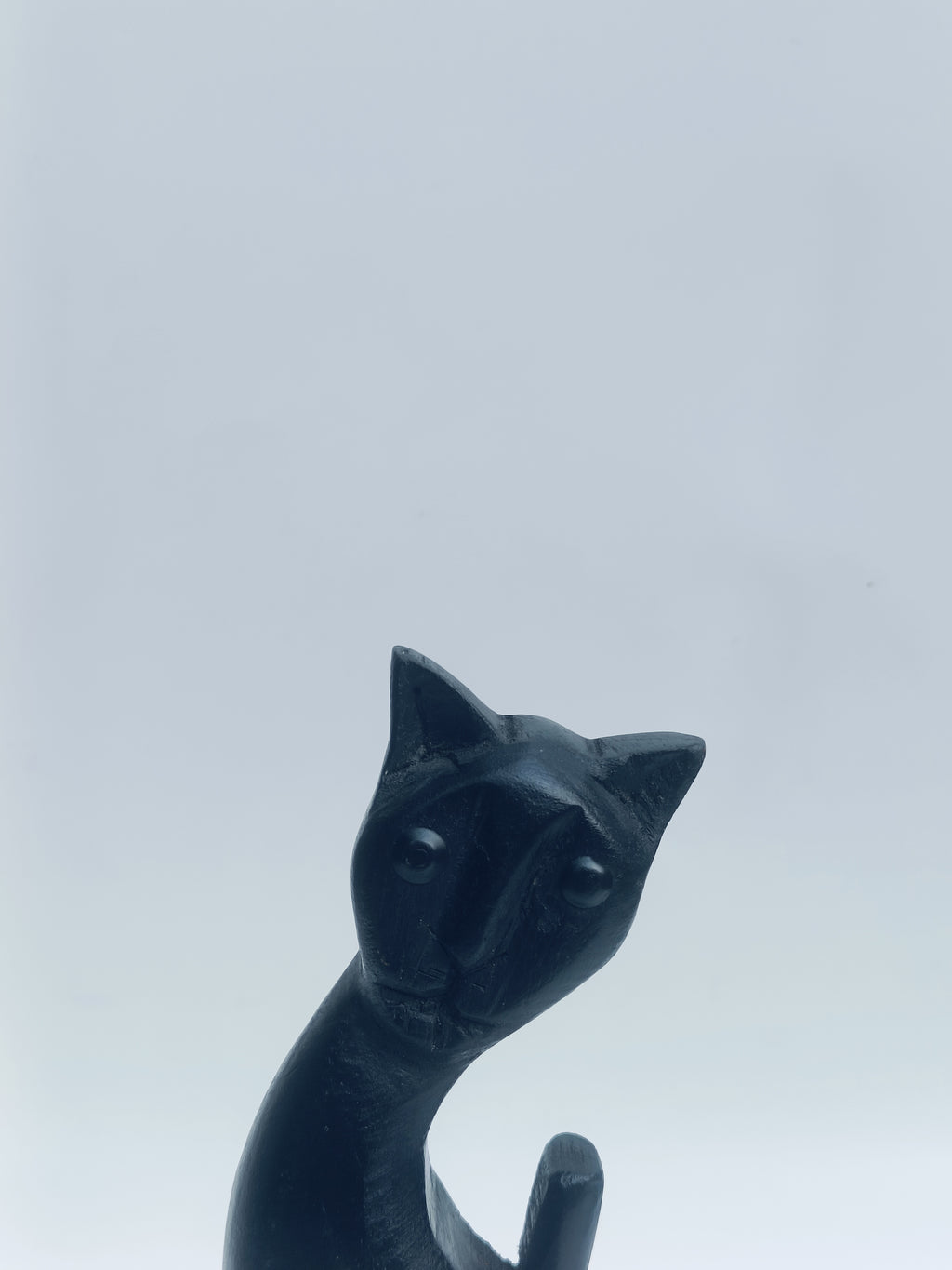 Midnight Muse Wooden Cat Figurine