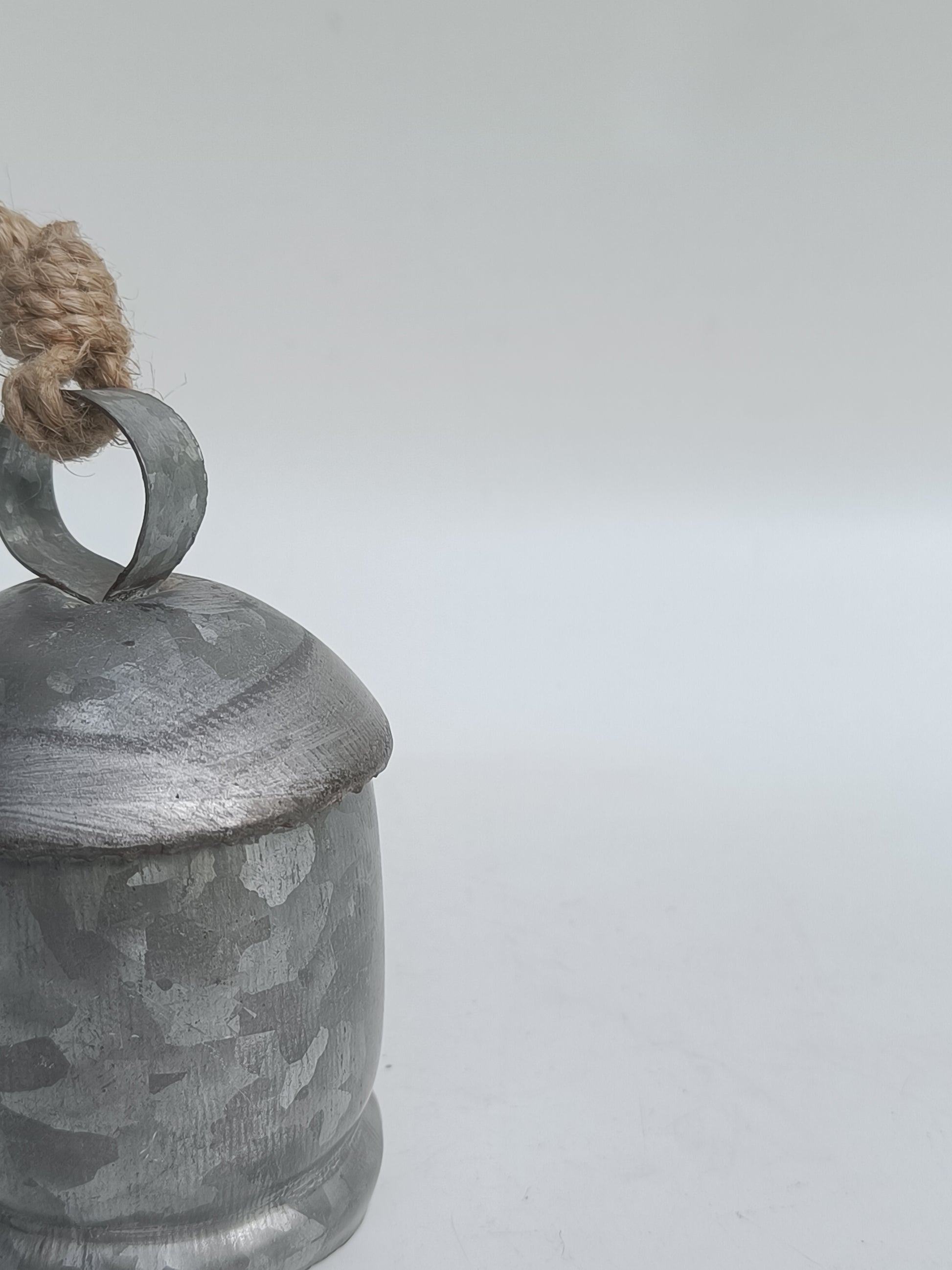Alpine Mist Bell – Miniature Galvanized Hanging Accent