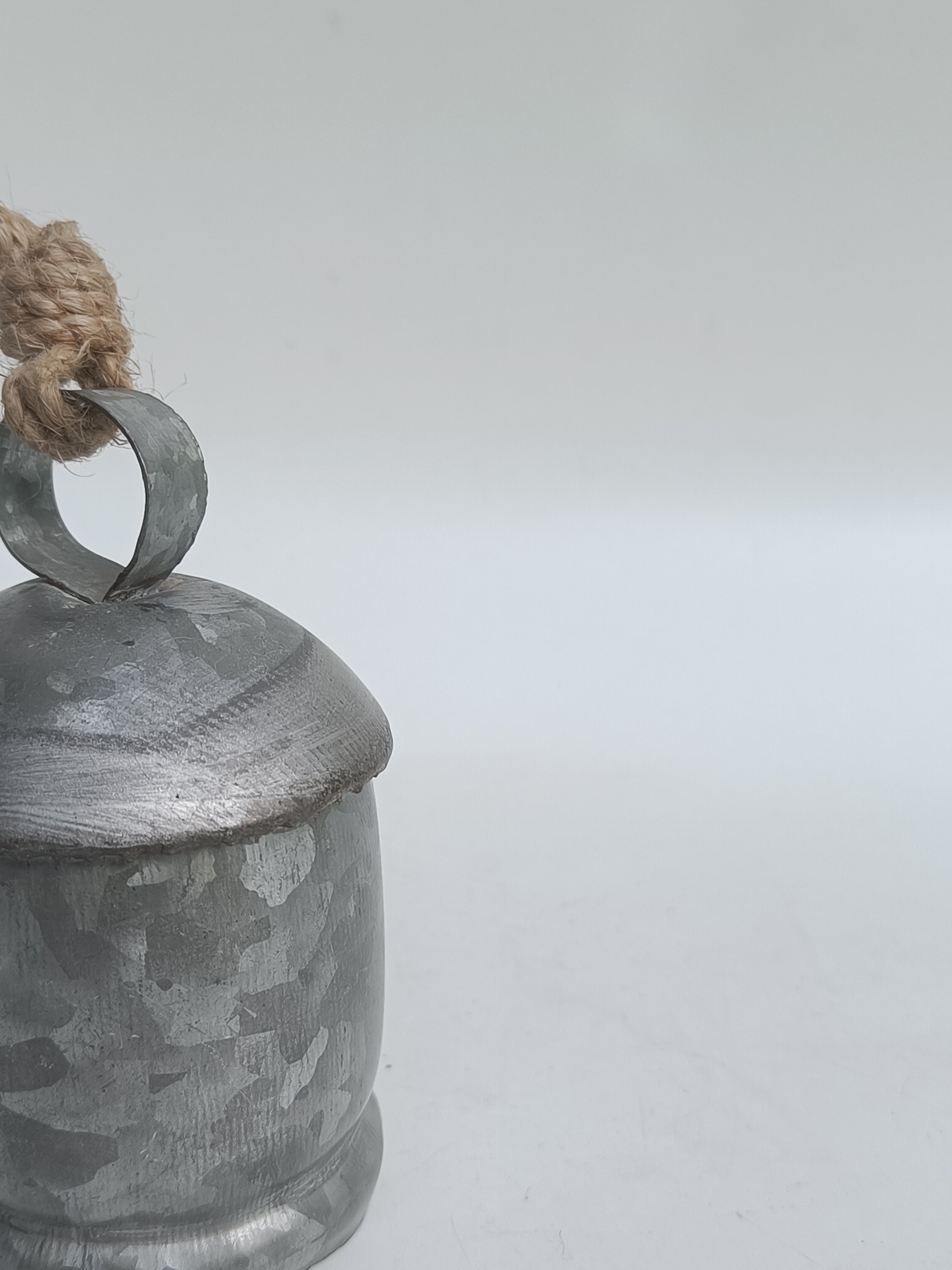 Alpine Mist Bell – Miniature Galvanized Hanging Accent