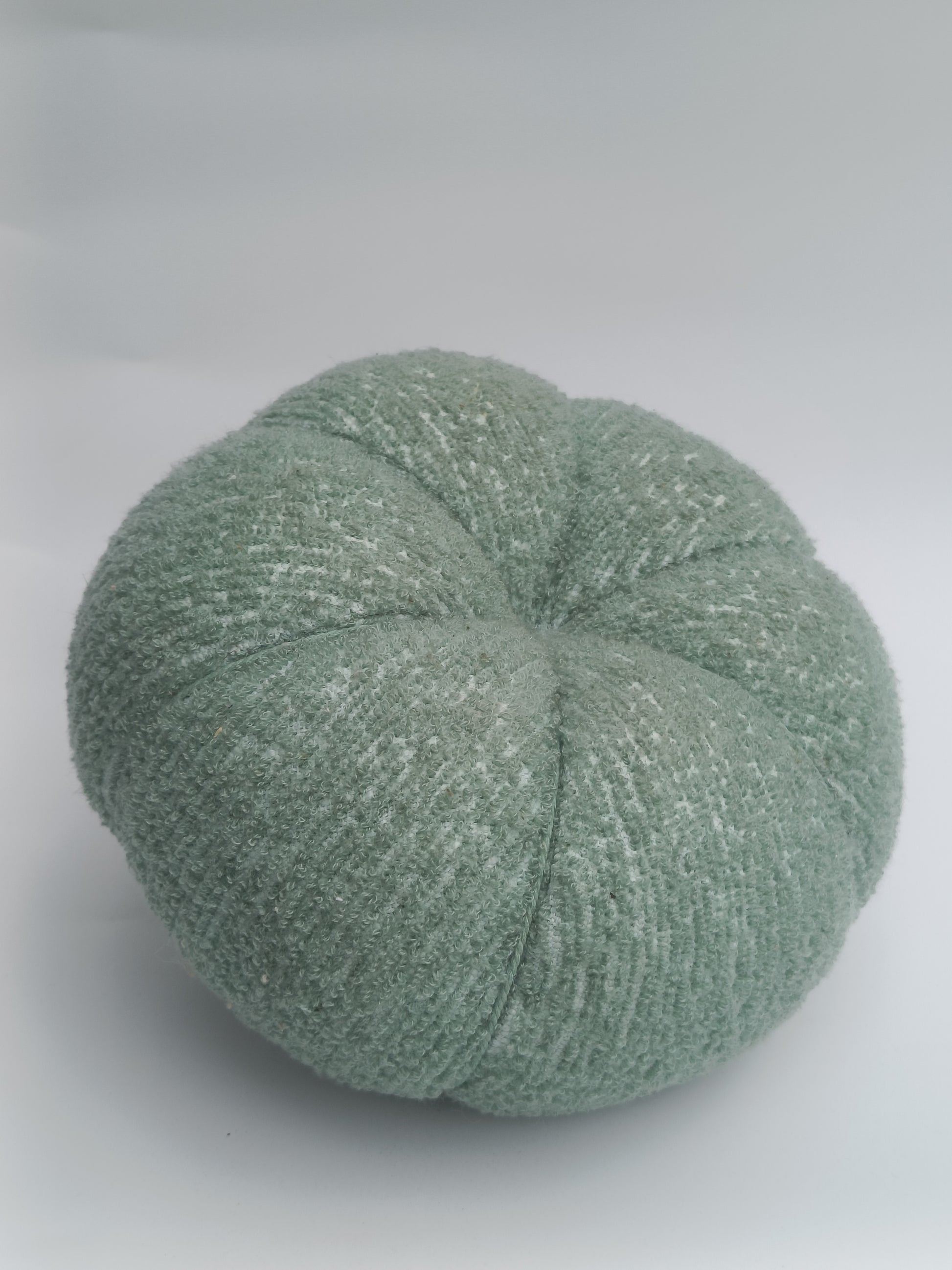 Blue Textured Pumpkin Cushion with Wooden Stem
