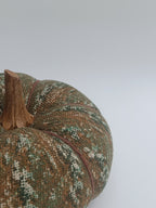 Printed Fabric Pumpkin Cushion with Wooden Stem