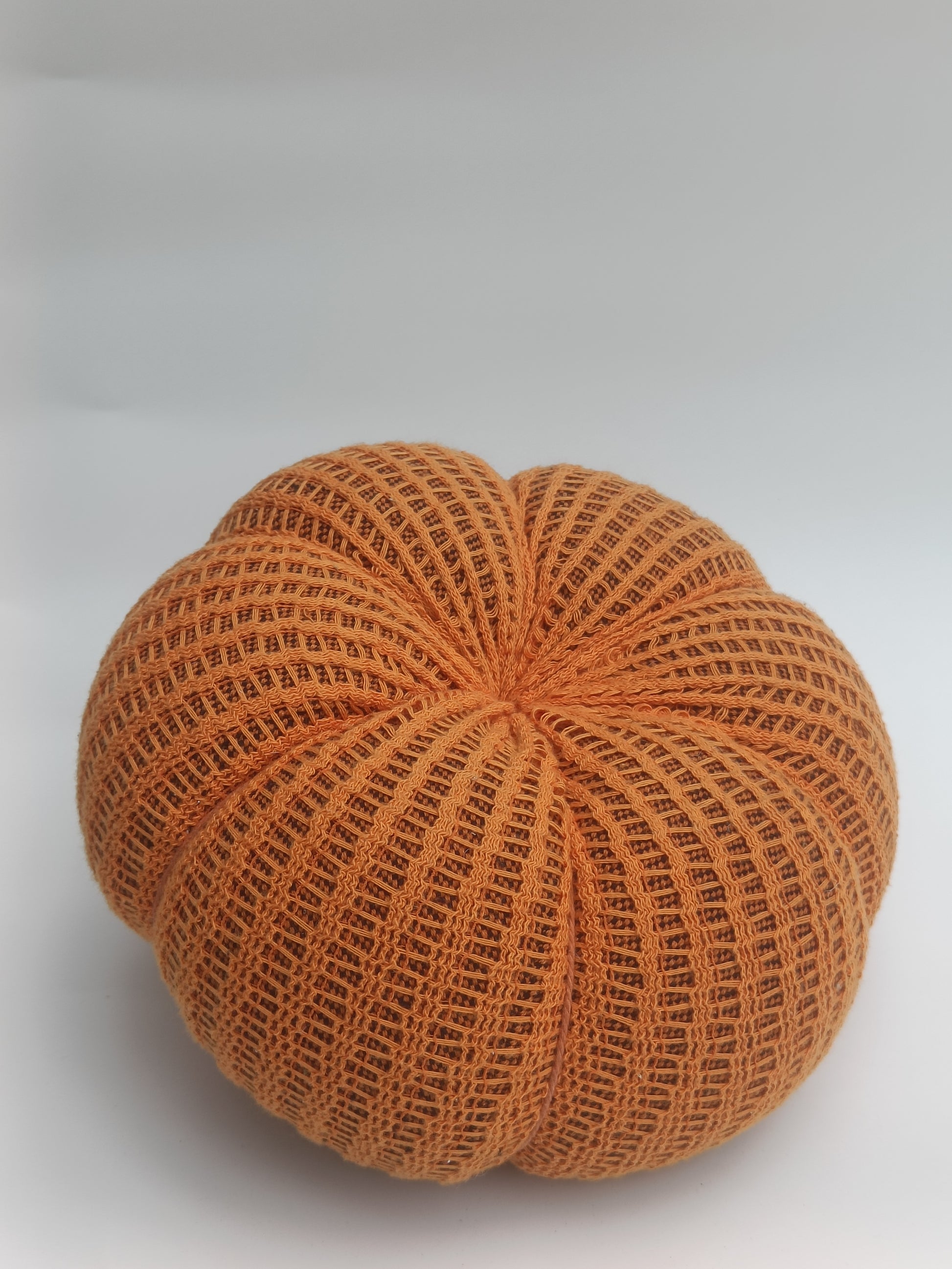 Orange Woven Pumpkin Cushion with Wooden Stem