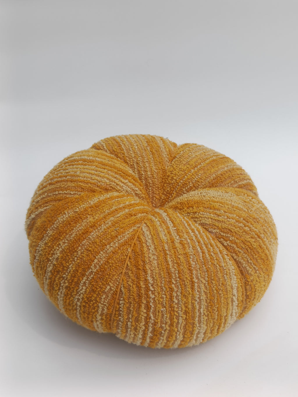 Textured Mustard Pumpkin Décor with Wooden Stem