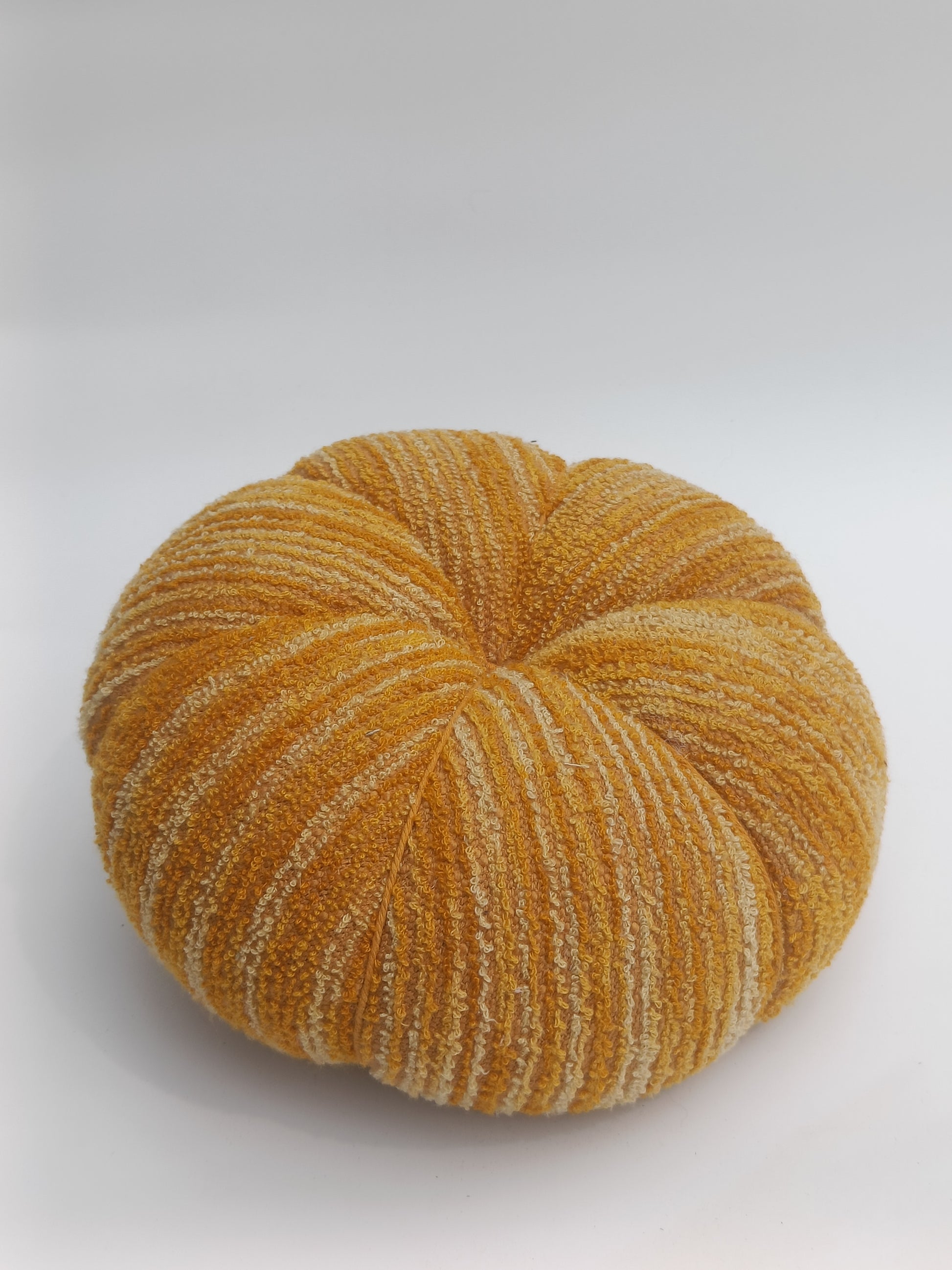 Textured Mustard Pumpkin Décor with Wooden Stem