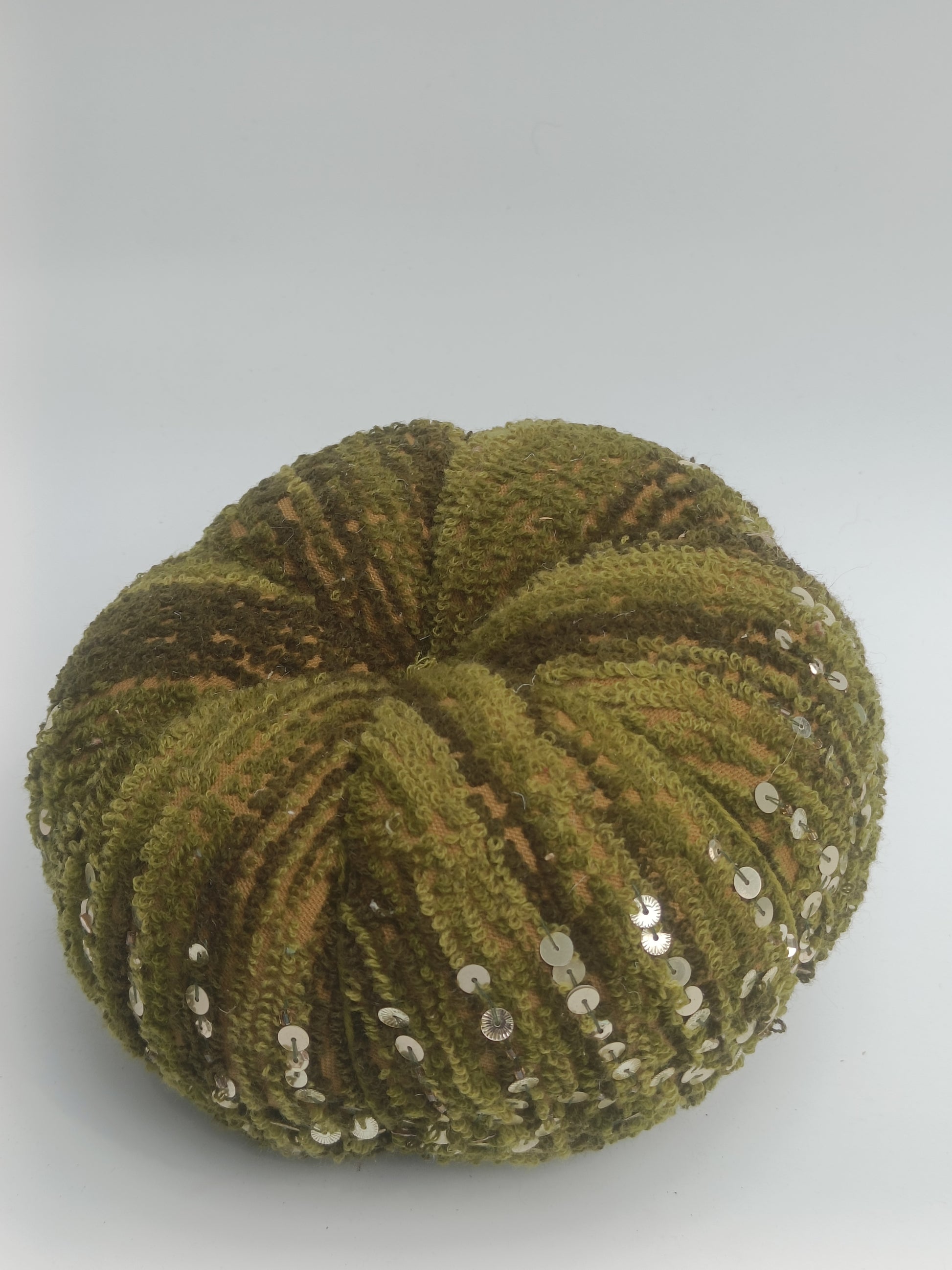 Green Sequin Fabric Pumpkin – 30 cm Decorative Accent